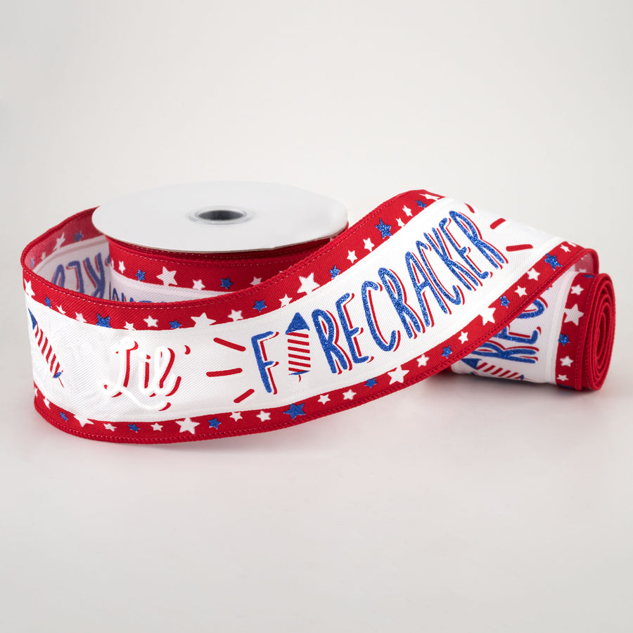 2.5" Lil' Firecracker Ribbon: White (10 Yards) Lifestyle Photo