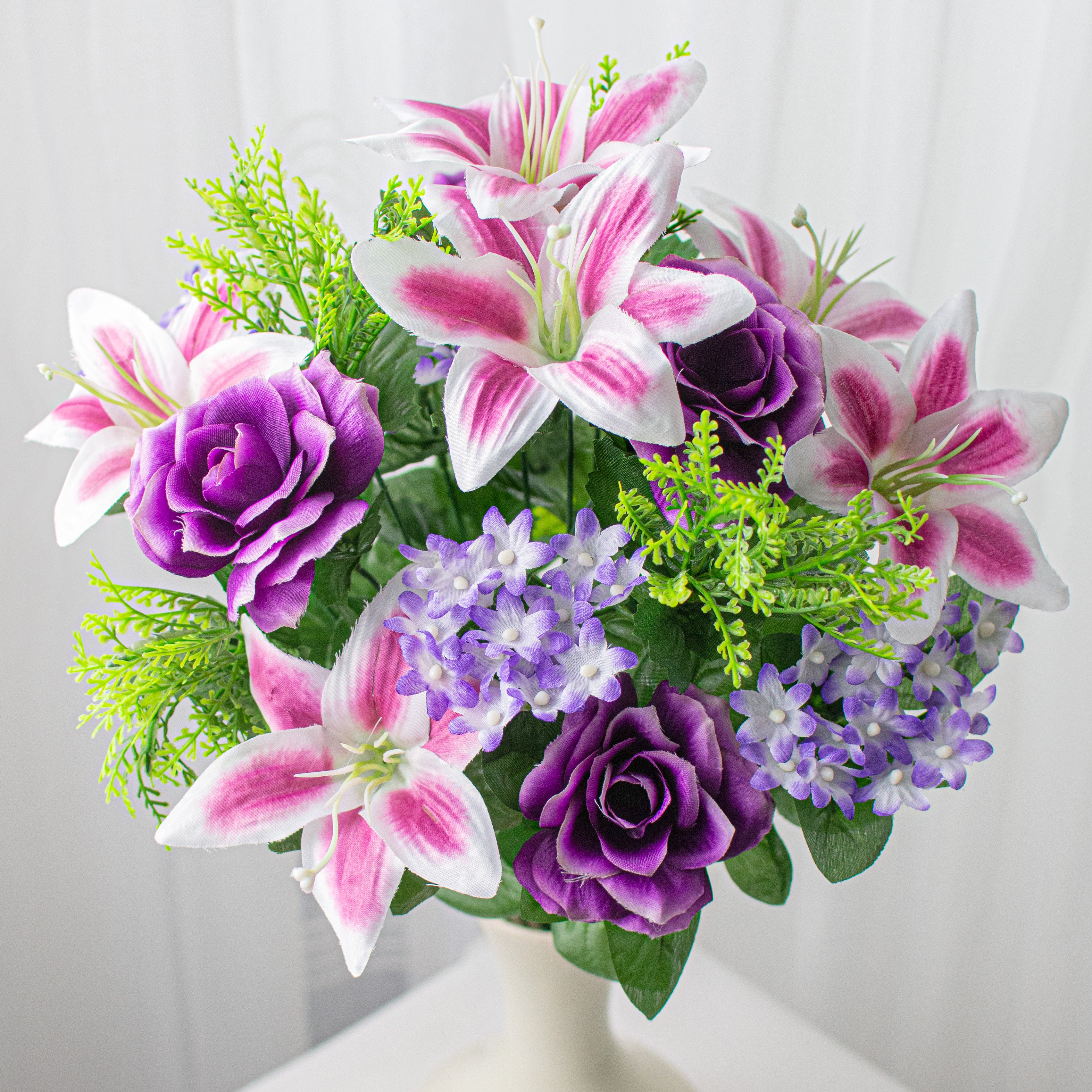 22" Lily Hydrangea Rose Bush: Purple (18 Stem) Item Number: 63314PU