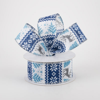 1.5" Linen Cold Sweater Ribbon: Blue (10 Yards) Lifestyle Photo