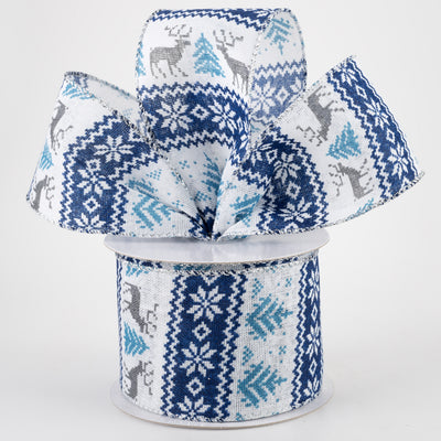 2.5" Linen Cold Sweater Ribbon: Blue (10 Yards) Lifestyle Photo