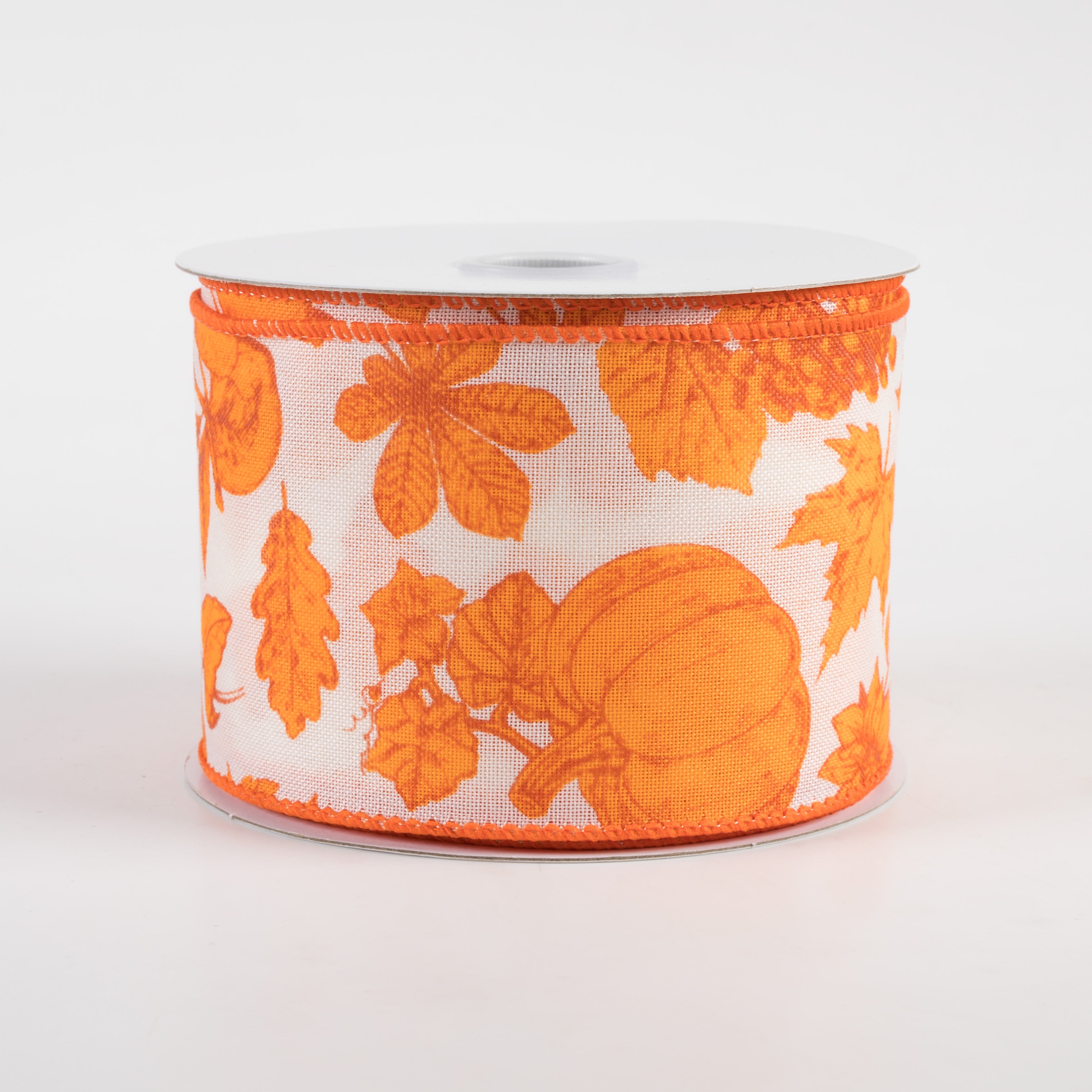 2.5" Linen Fall Toile Ribbon: Orange on Cream (10 Yards)