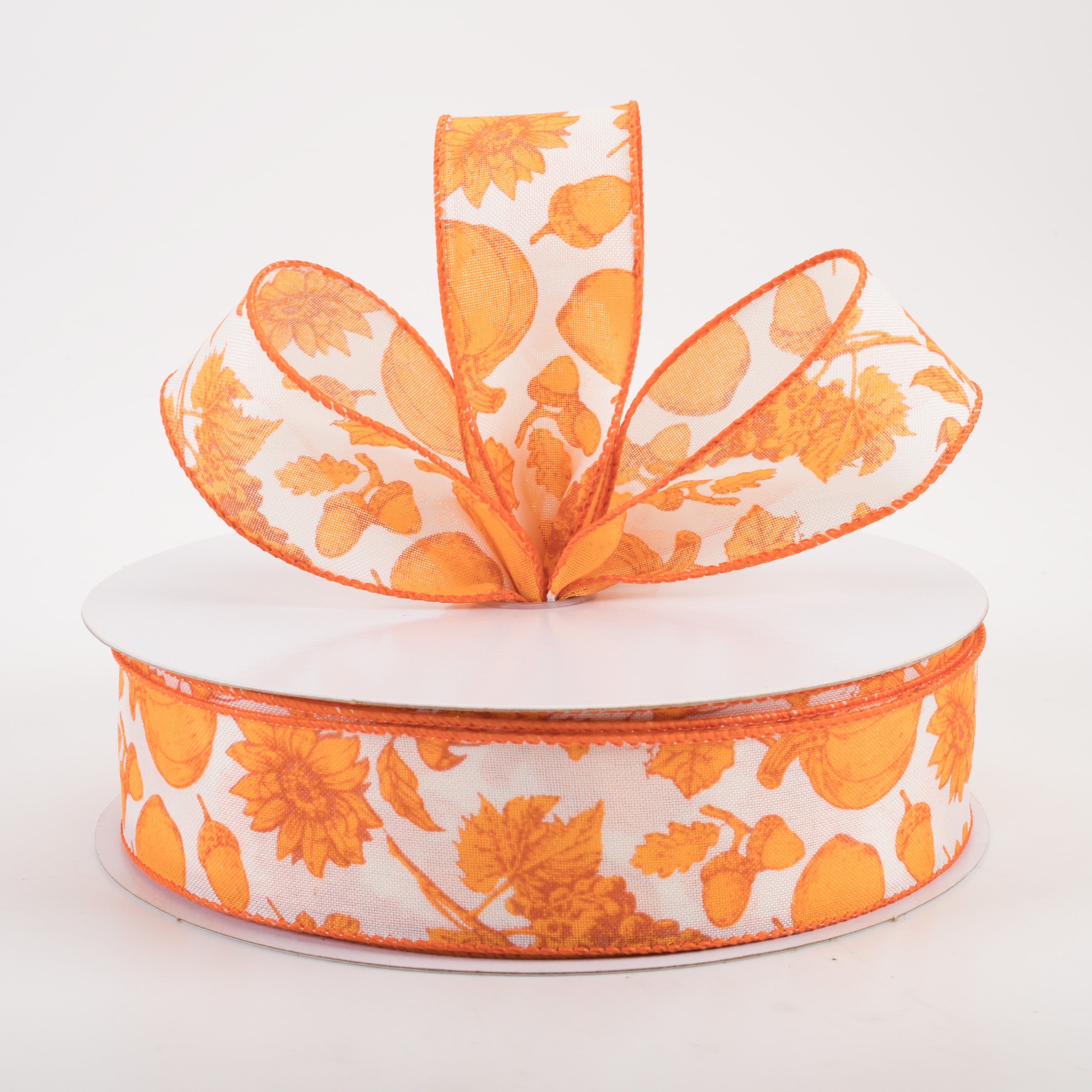 1.5" Linen Fall Toile Ribbon: Orange on Cream (50 Yards) Lifestyle Photo