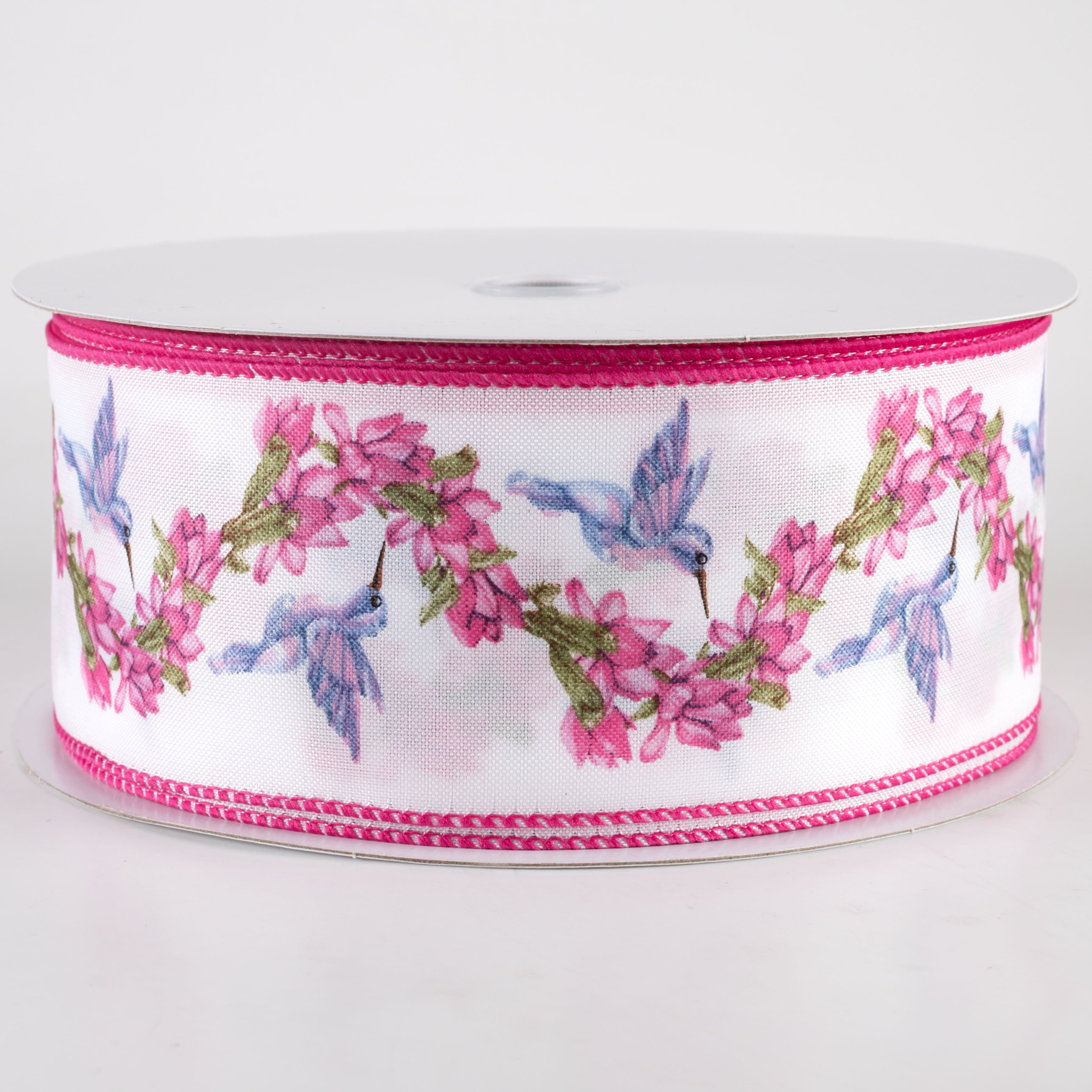 2.5" Linen Hummingbird Garland Ribbon (50 Yards) Item Number: 841-40-437