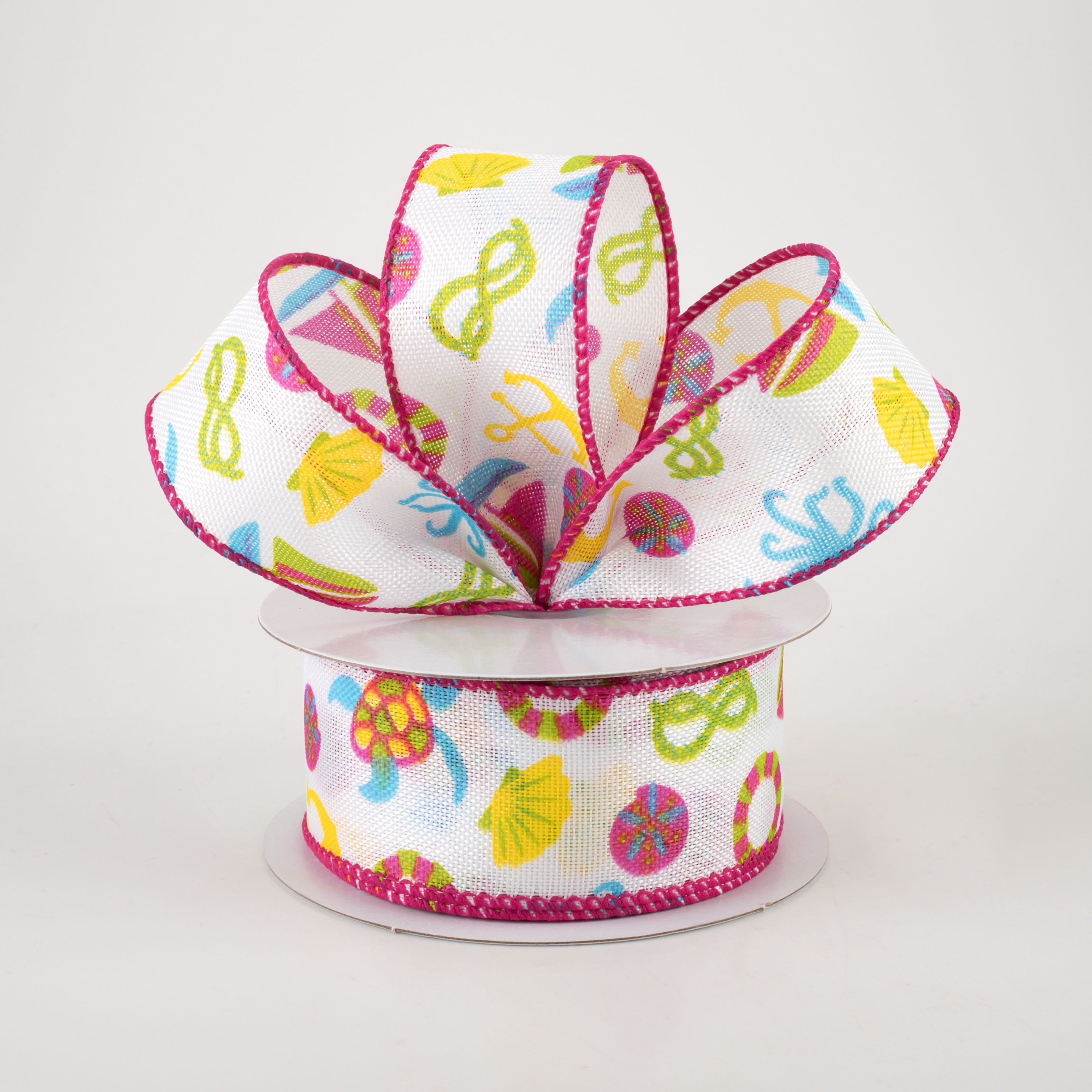 1.5" Linen Nautical Ribbon: Bright (10 Yards) Lifestyle Photo