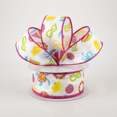 1.5" Linen Nautical Ribbon: Bright (10 Yards) Lifestyle Photo