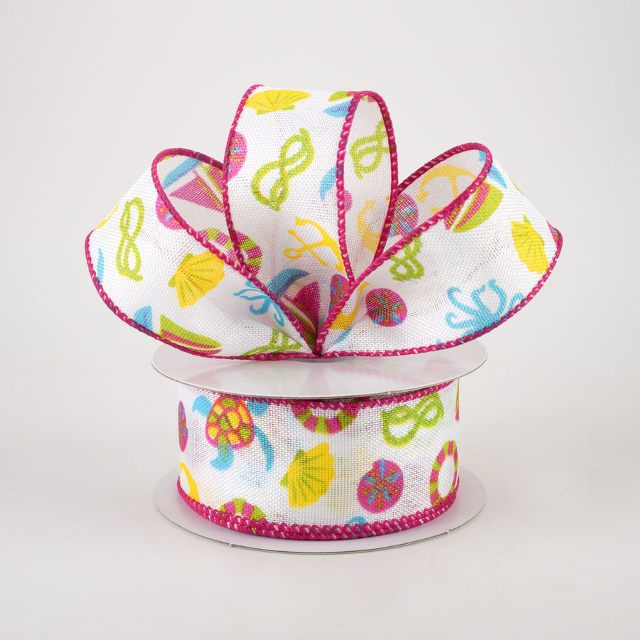 1.5" Linen Nautical Ribbon: Bright (10 Yards) Lifestyle Photo