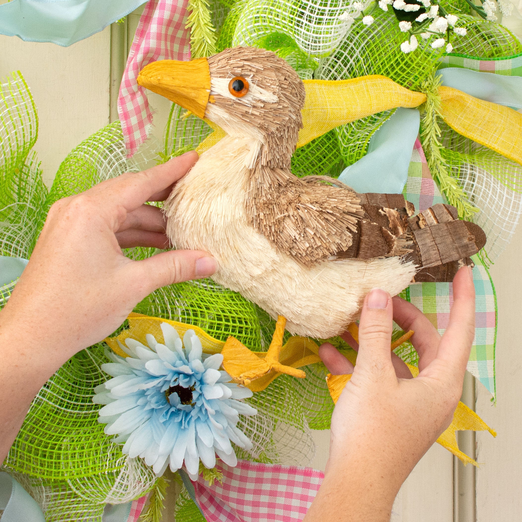 8.5" Linen Sisal Half Duck Decoration Lifestyle Photo