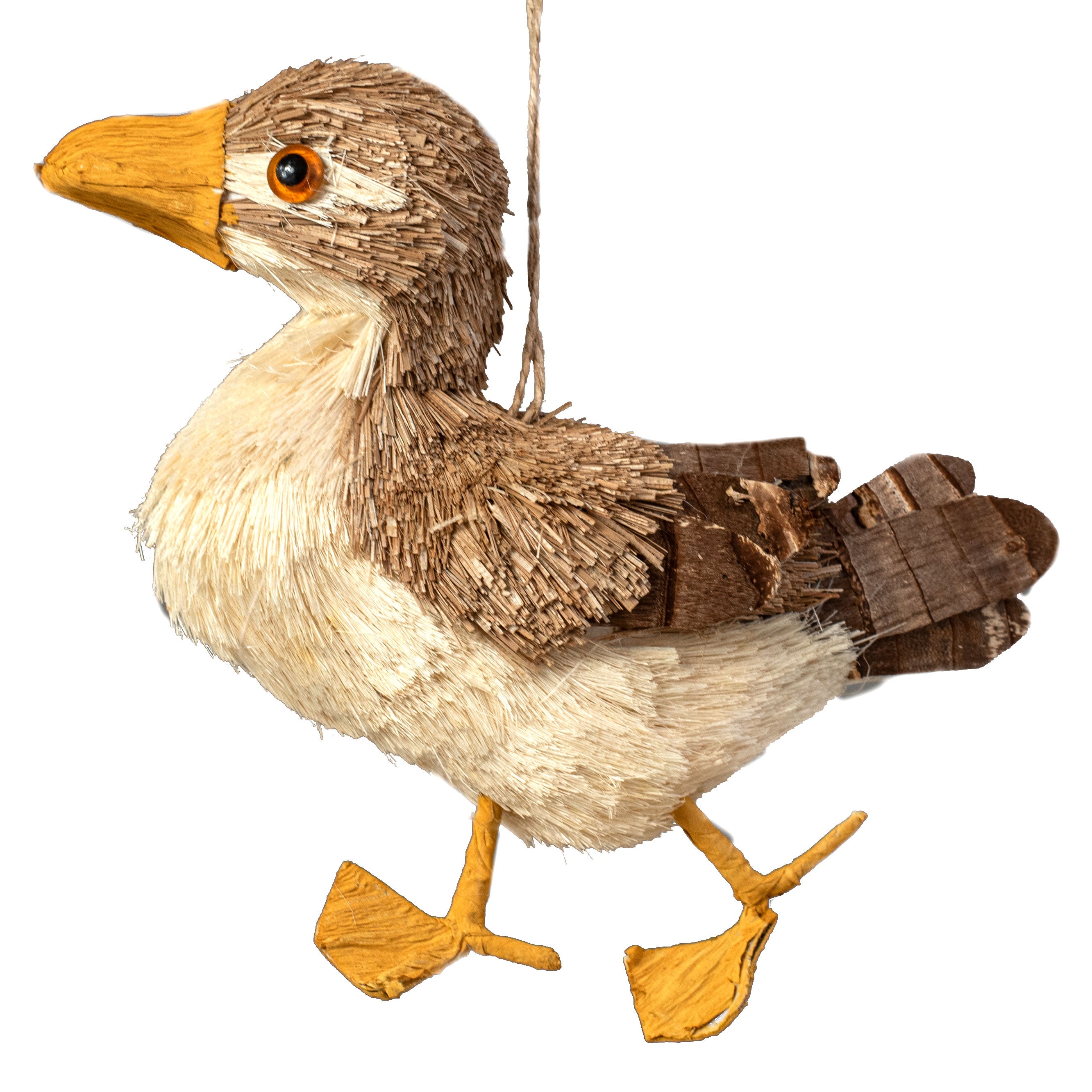 8.5" Linen Sisal Half Duck Decoration Item Number: TT2069