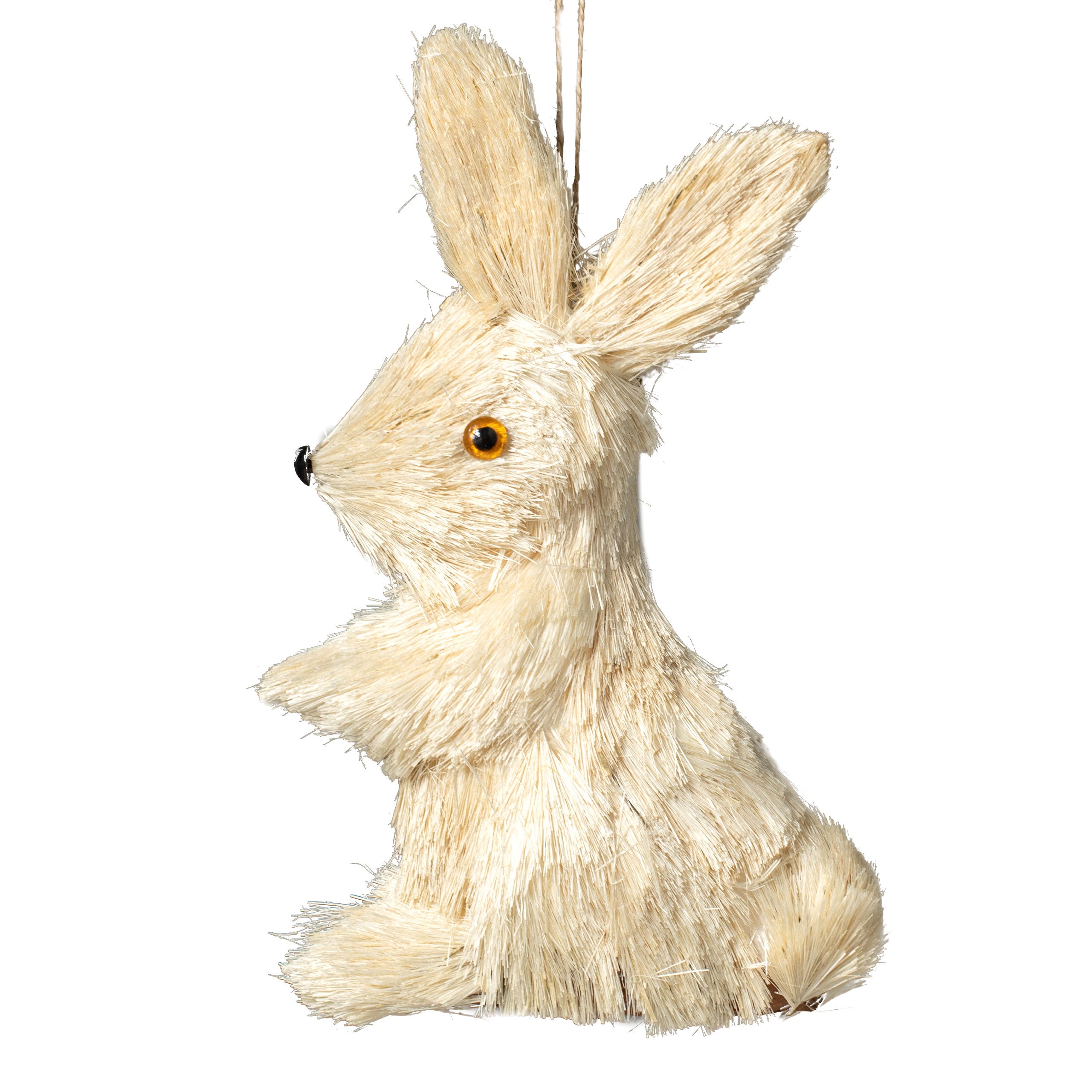 10" Linen Sisal Half Rabbit Decoration: Standing Item Number: TT2073