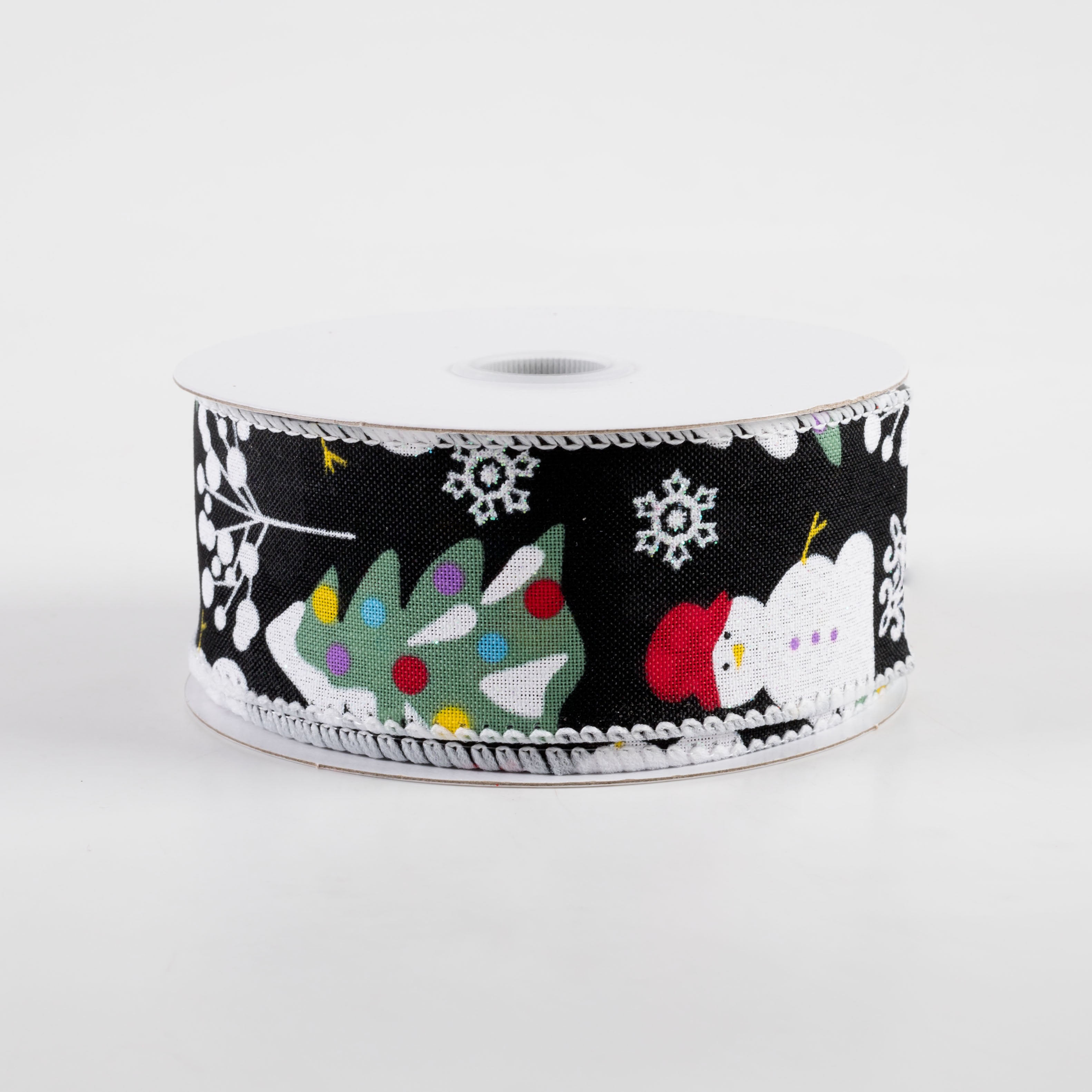1.5" Linen Snowman, Christmas Wreath, Tree Ribbon: Black (10 Yards) Item Number: 71377-09-20
