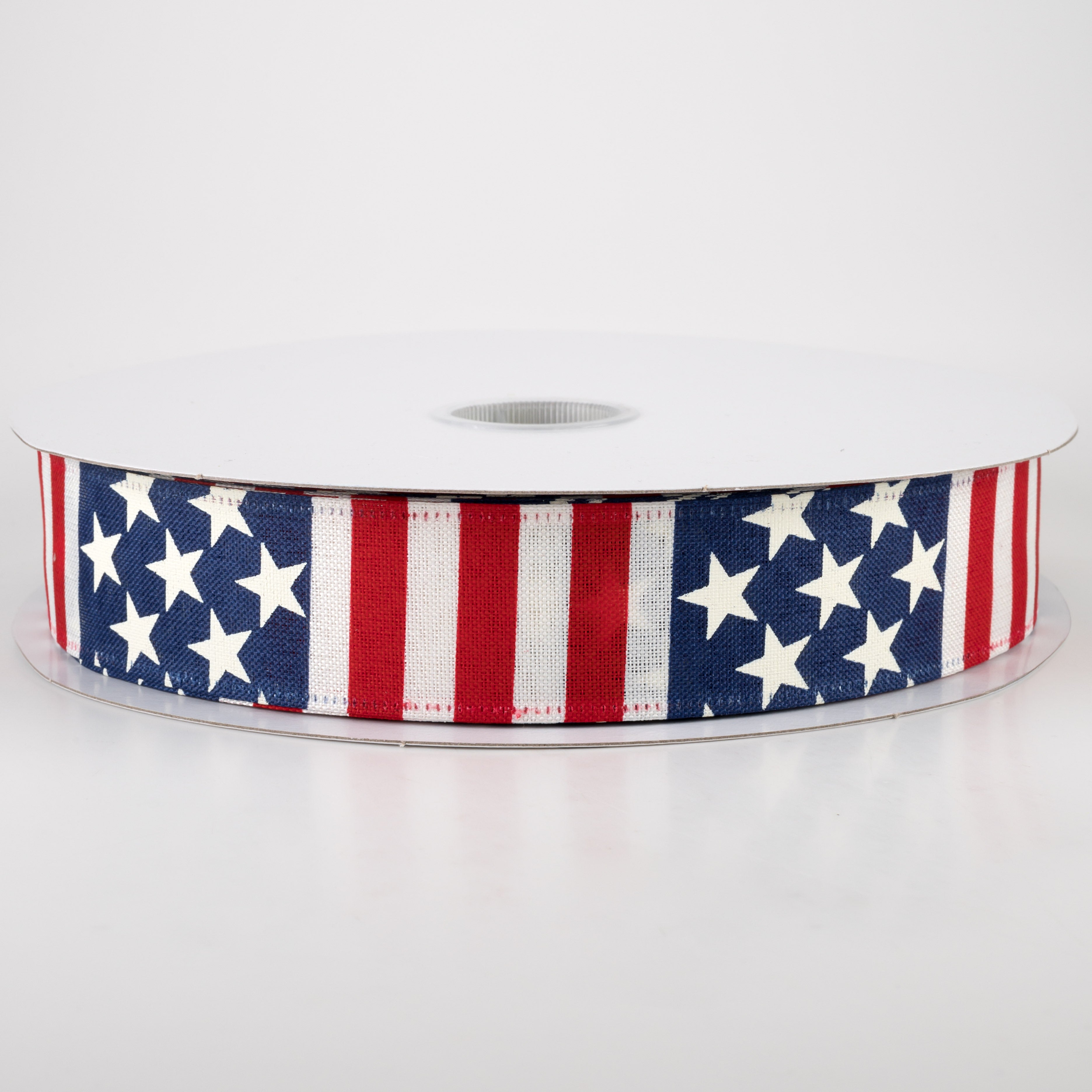 1.5" Linen Stars and Stripes USA Flag Ribbon (50 Yards)