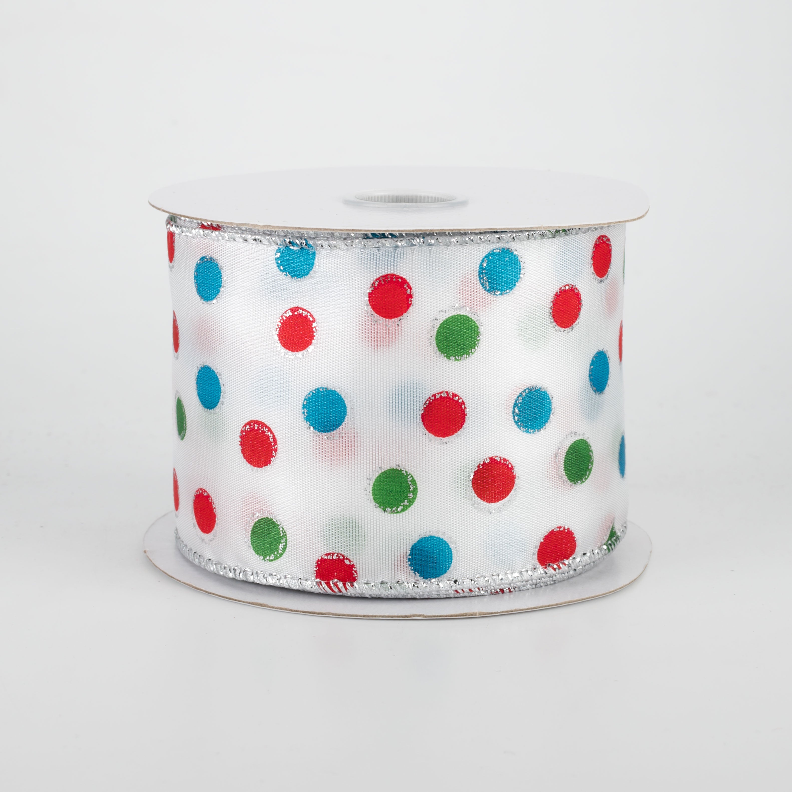 2.5" Little Dot Ribbon: Teal, Red, Emerald (10 Yards)