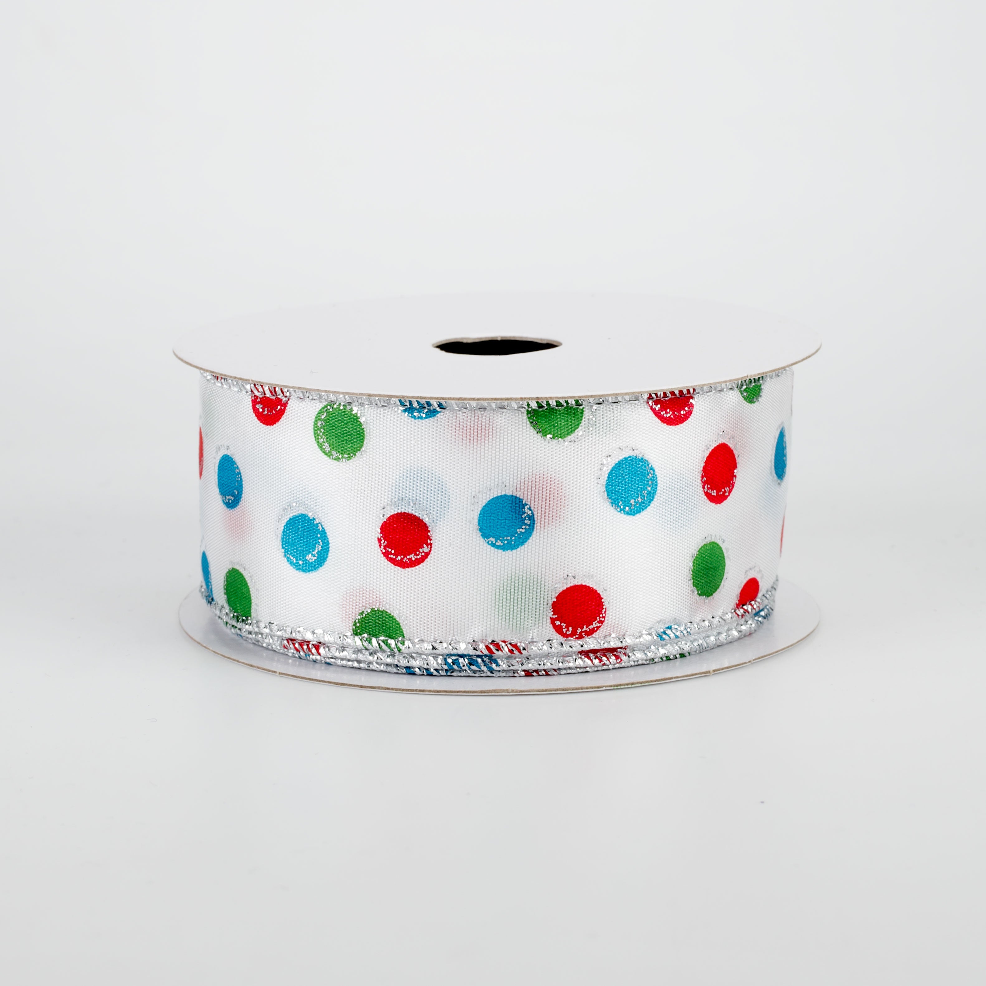 1.5" Little Dot Ribbon: Teal, Red, Emerald (10 Yards)