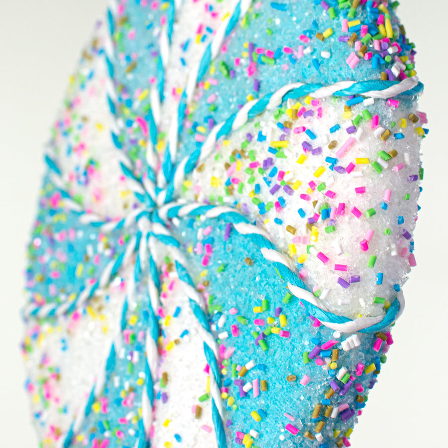24" Lollipop Glitter Pick: Blue & White Lifestyle Photo