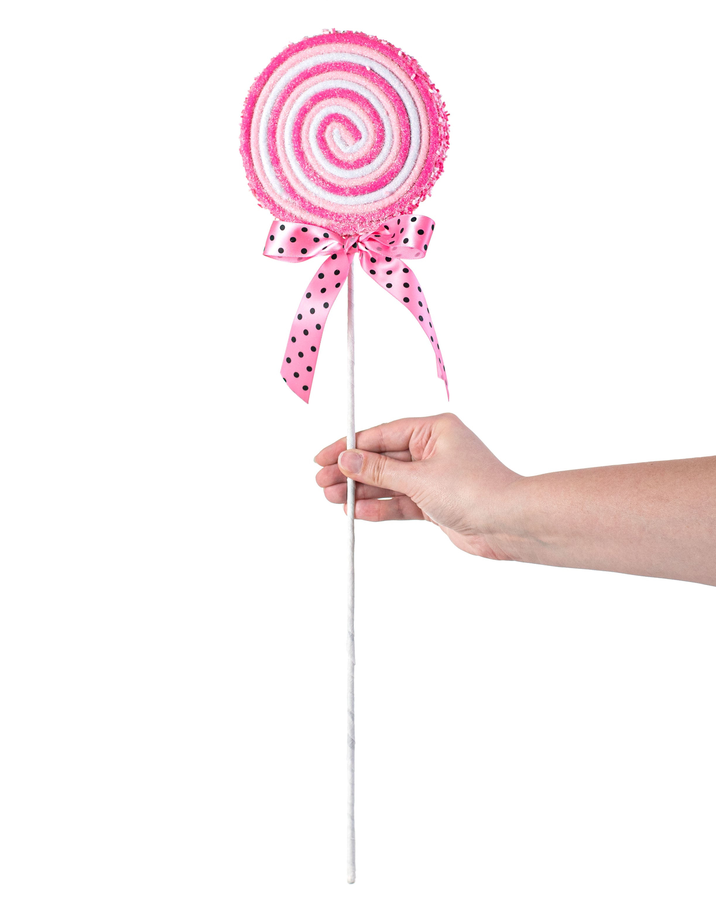 23" Lollipop Sprinkle Pick: Pink & White detail photo 3