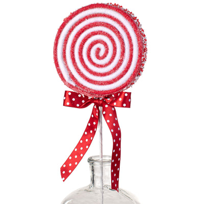 23" Lollipop Sprinkle Pick: Red & White Item Number: 85506RDWT