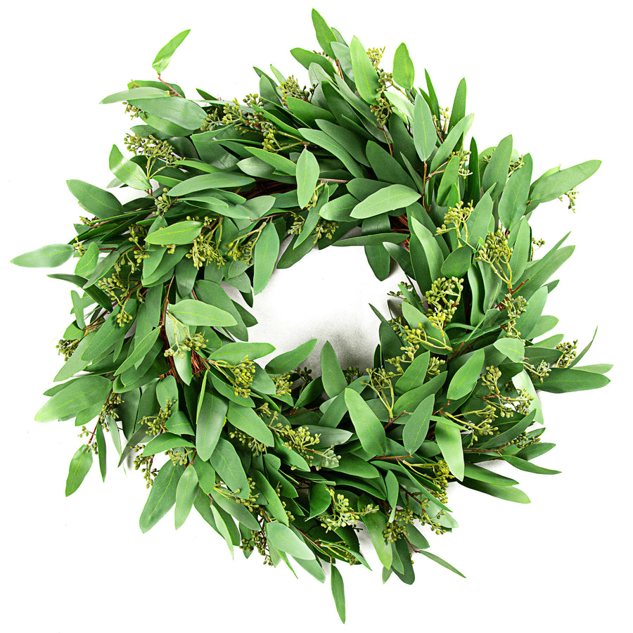 22" Long Leaf Seeded Eucalyptus Wreath Item Number: 2390023SG