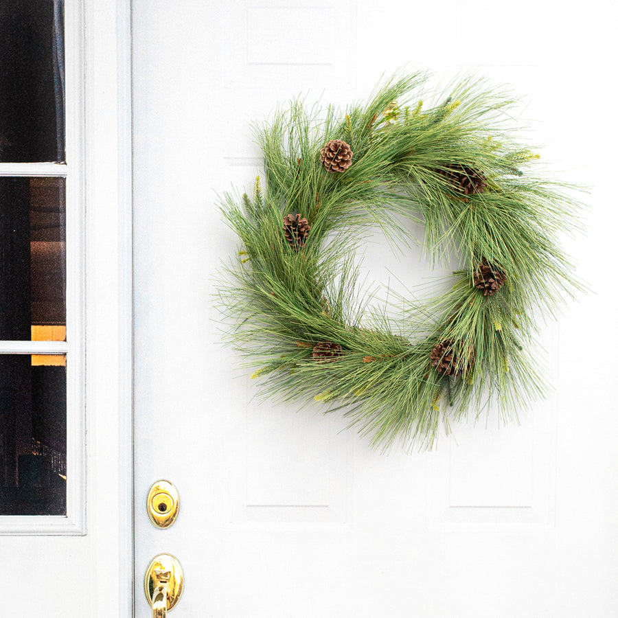 24" Long Needle Pine Wreath Lifestyle Photo