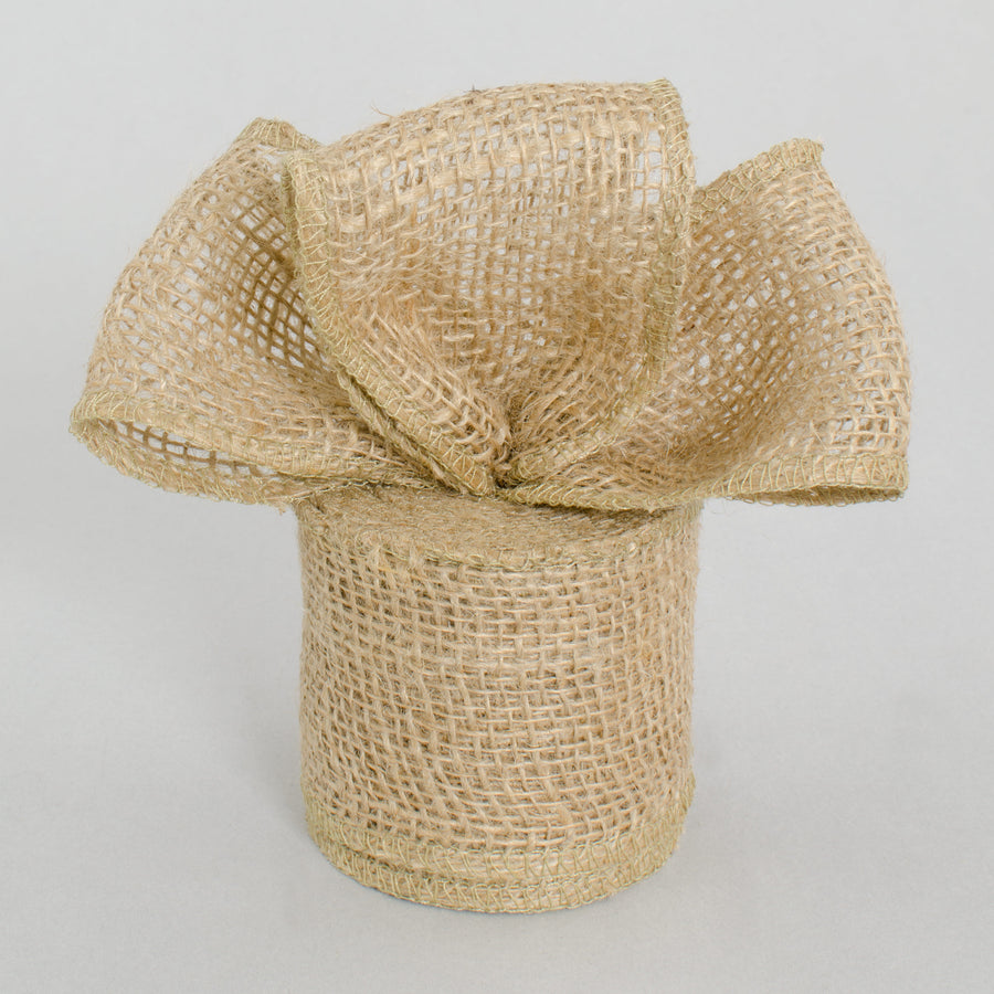 2.5" Loose Weave Burlap Fabric Ribbon: Natural (10 Yards) Lifestyle Photo