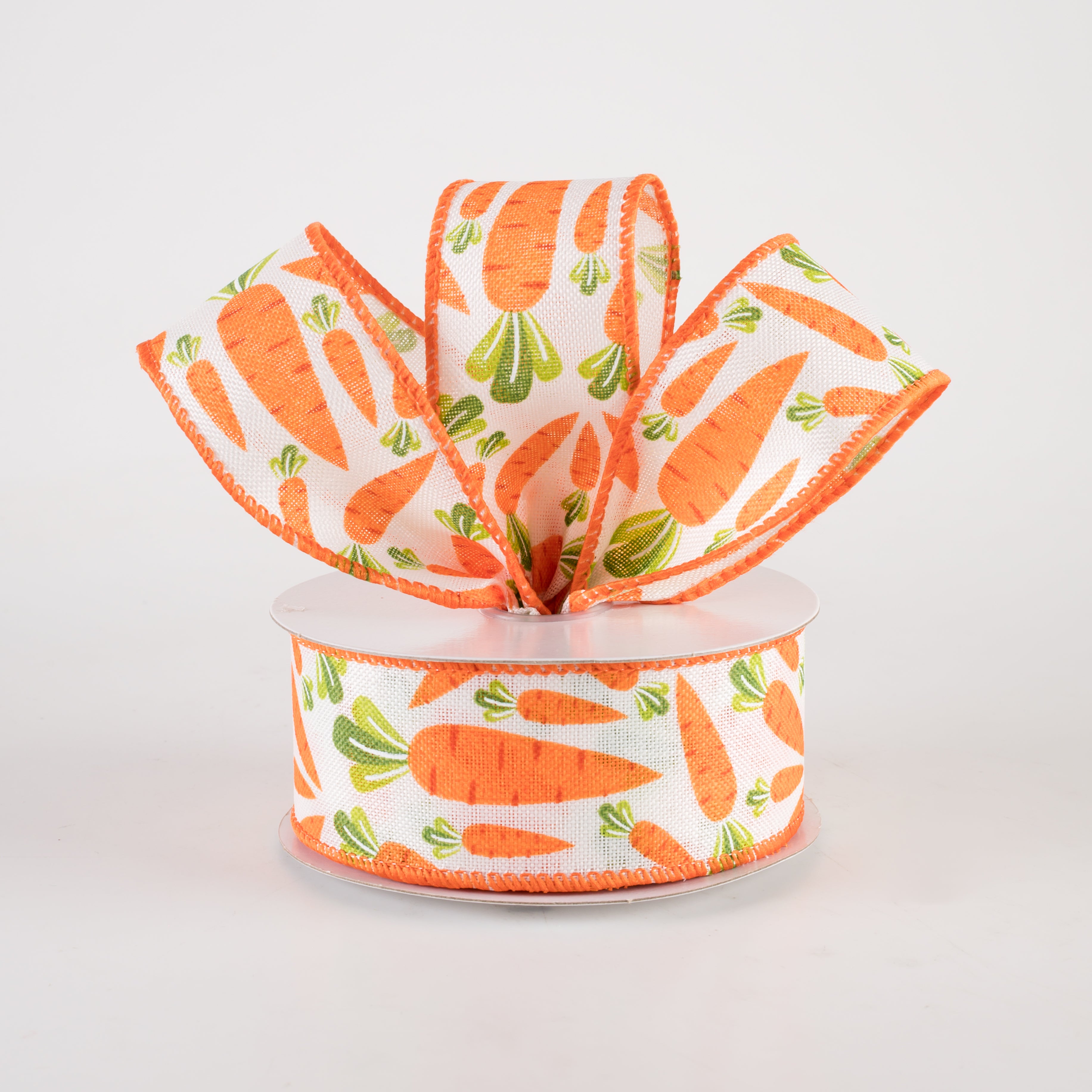 1.5" Lots of Carrots Linen Ribbon: Ivory (10 Yards) Lifestyle Photo