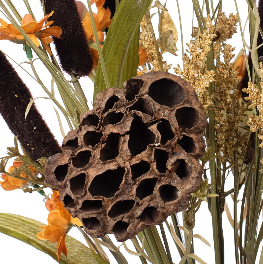 18" Lotus Pod & Cattail Bush (12 Stem) detail photo 3