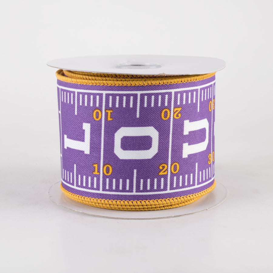 2.5" Louisiana Football Field Ribbon: Purple & Gold (10 Yards)