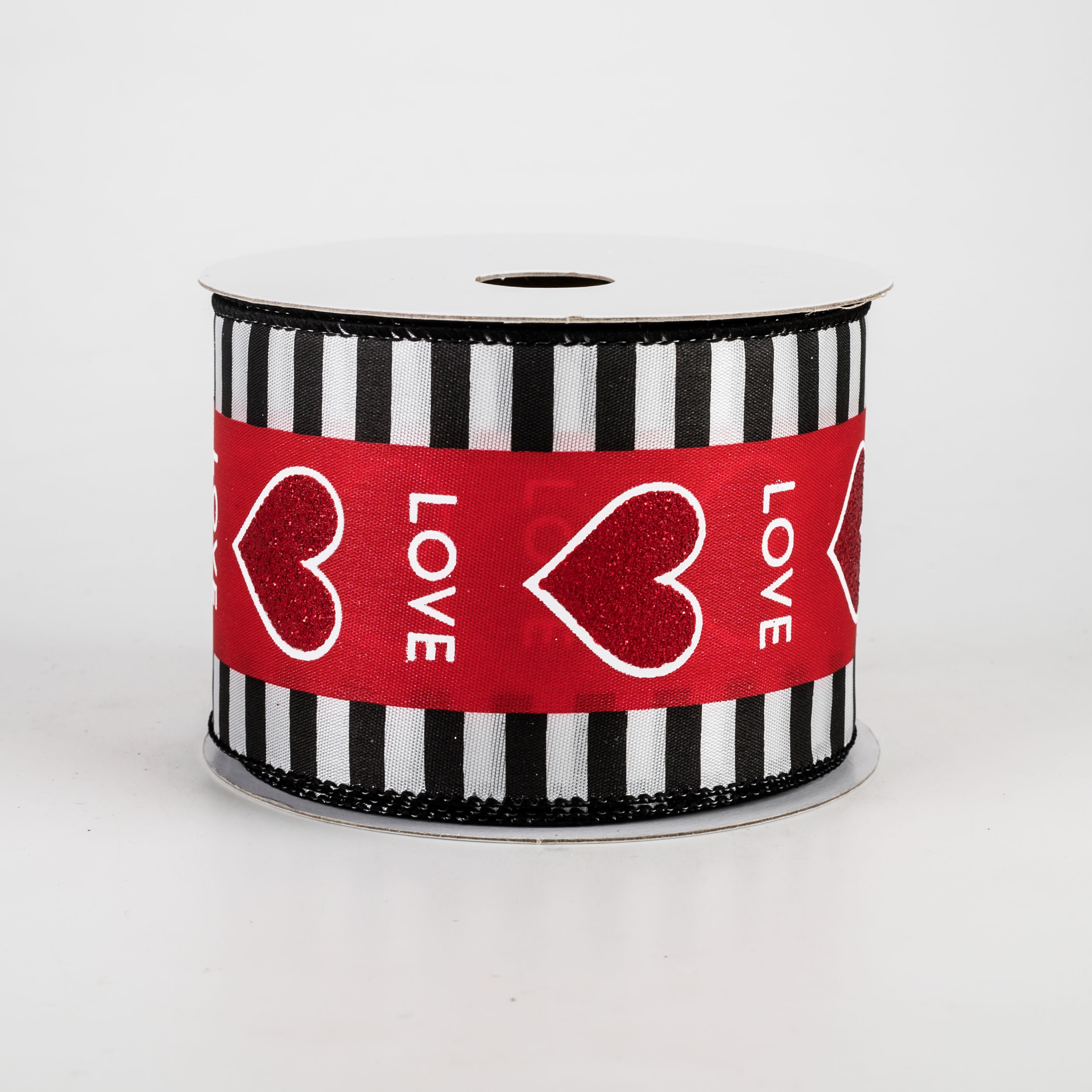 2.5" Love & Heart Dash Edge Ribbon (10 Yards) Item Number: 11010-40-13