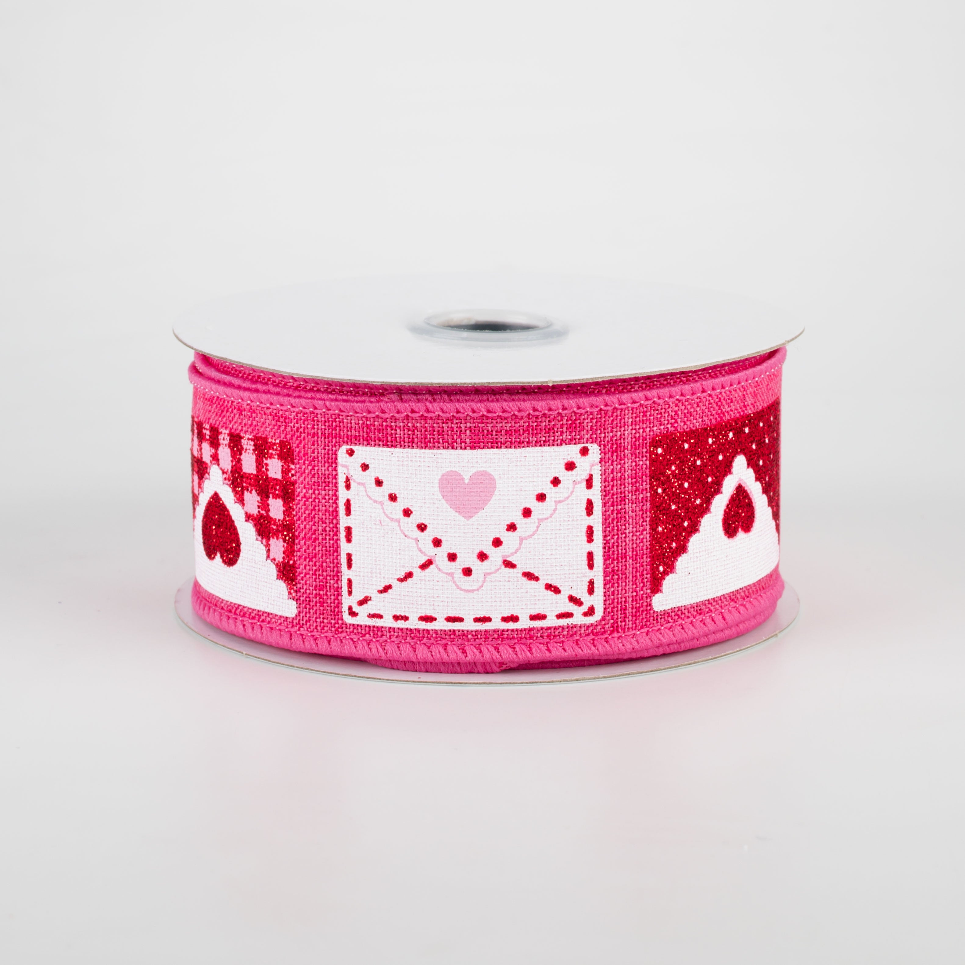 1.5" Love Letters Ribbon: Hot Pink (10 Yards)