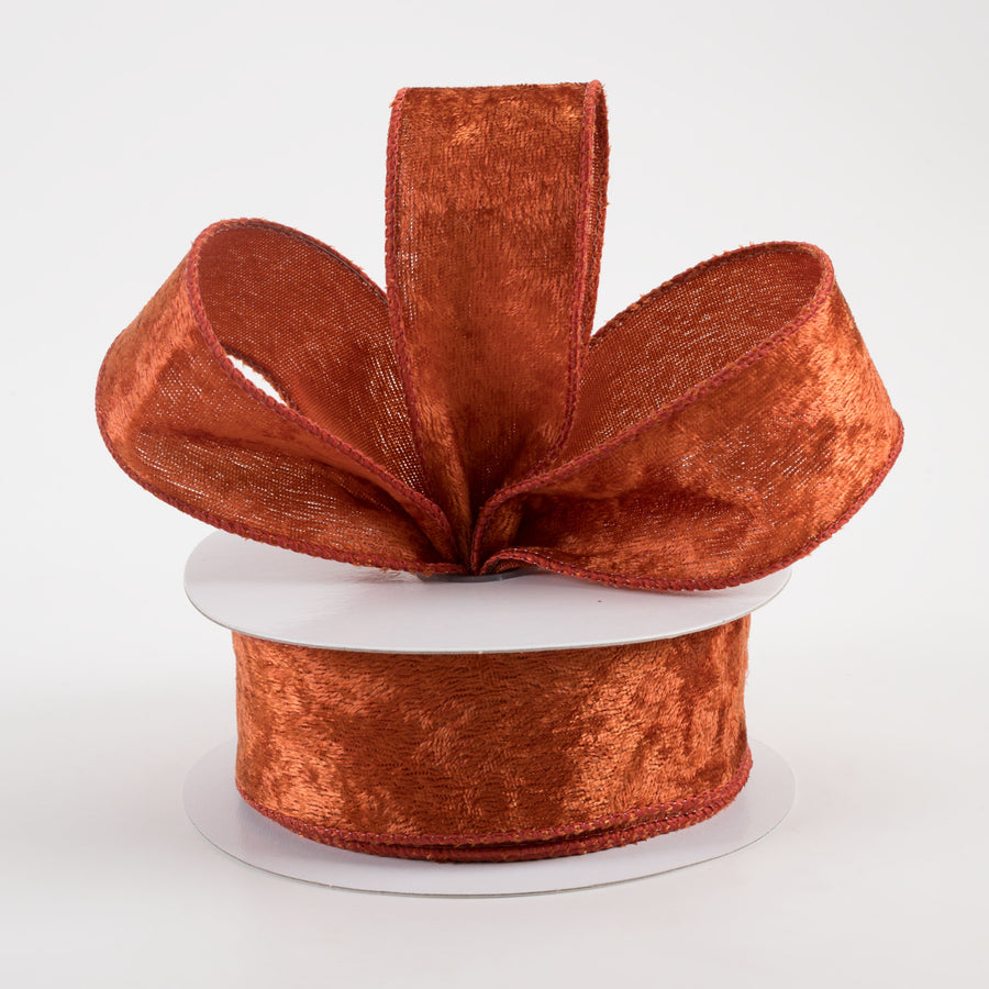 1.5" Lush Velvet Ribbon: Dark Orange (10 Yards) Lifestyle Photo