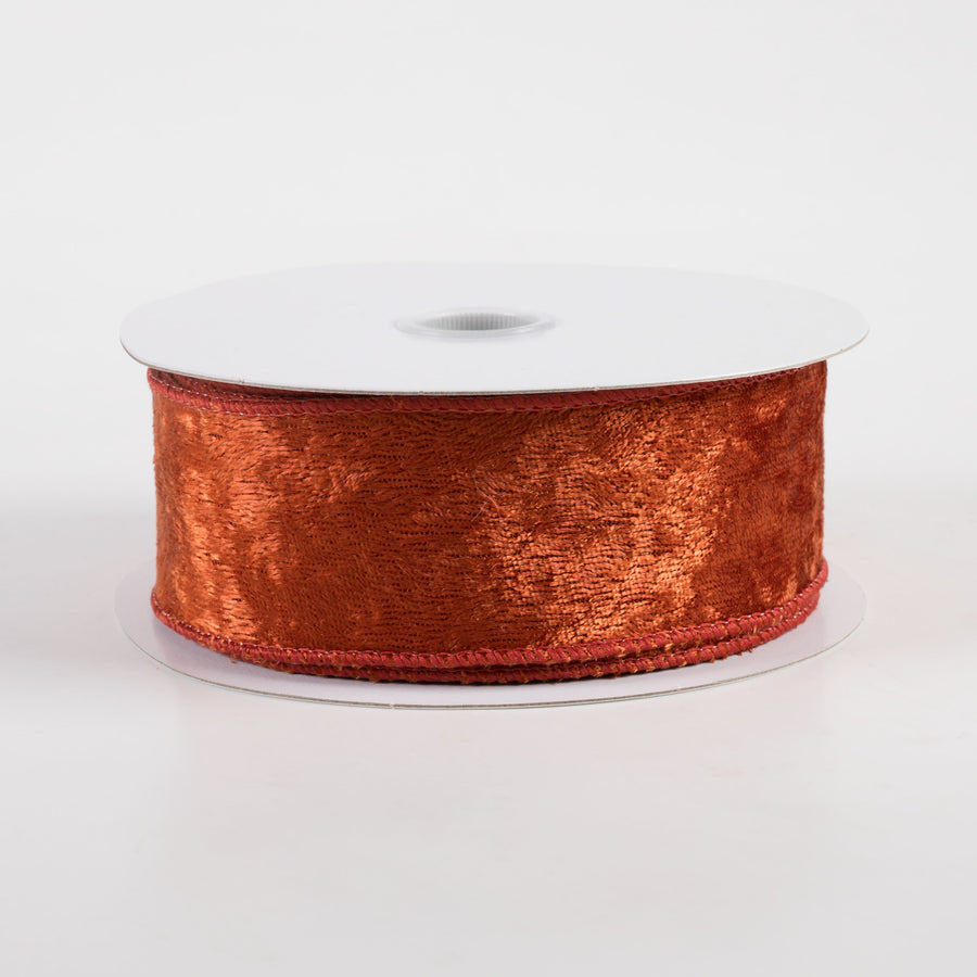 1.5" Lush Velvet Ribbon: Dark Orange (10 Yards)