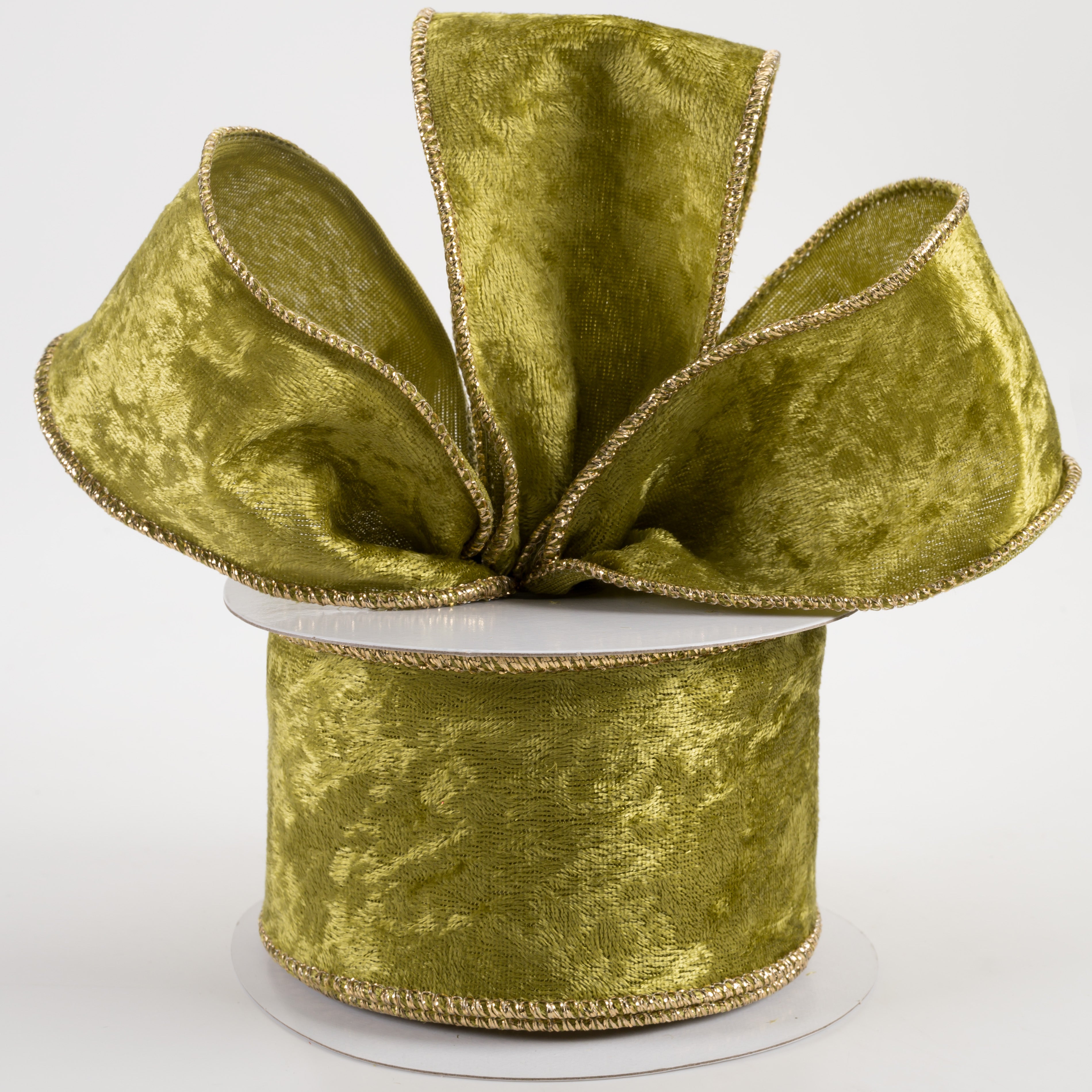 2.5" Lush Velvet Ribbon: Moss Green (10 Yards) Lifestyle Photo