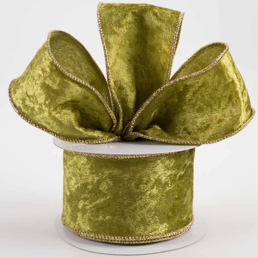 2.5" Lush Velvet Ribbon: Moss Green (10 Yards) Lifestyle Photo