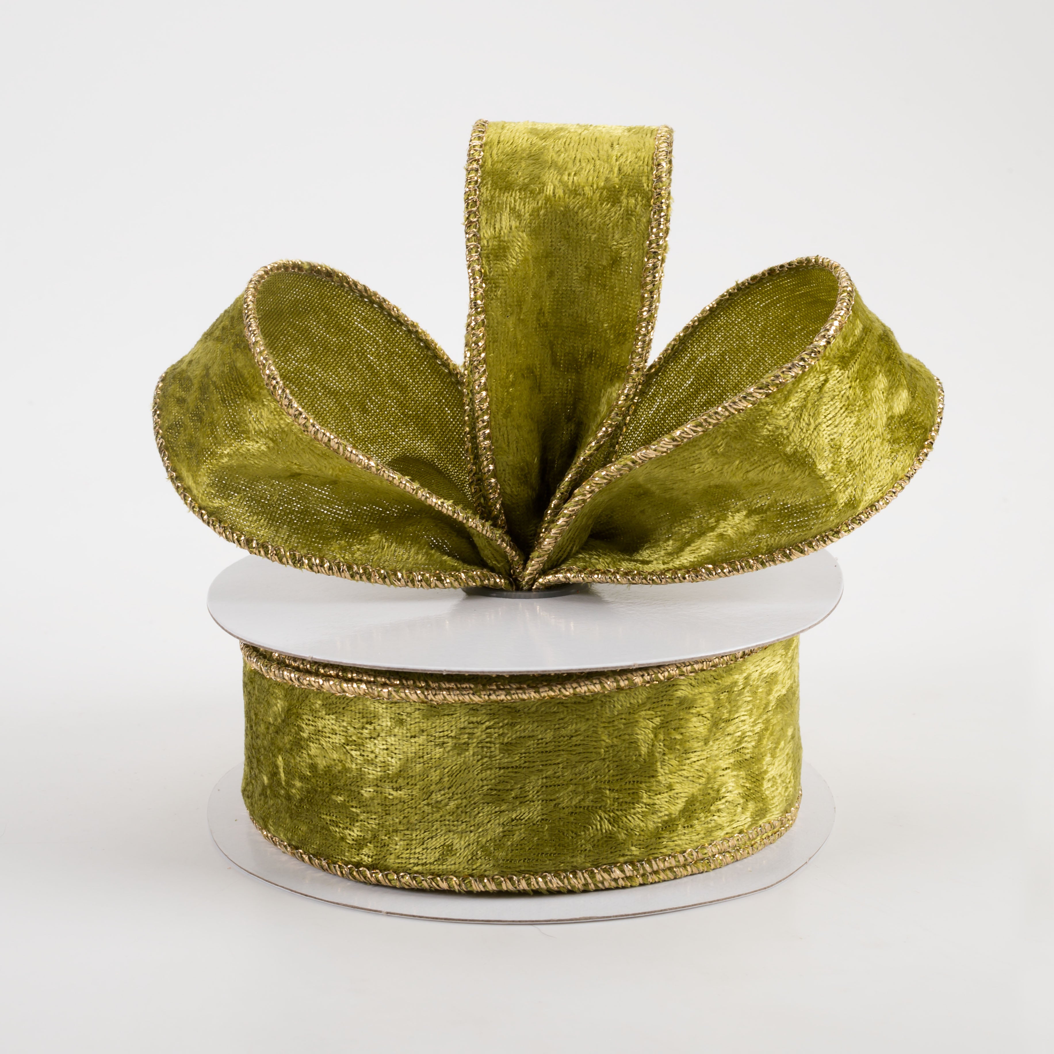 1.5" Lush Velvet Ribbon: Moss Green (10 Yards) Lifestyle Photo