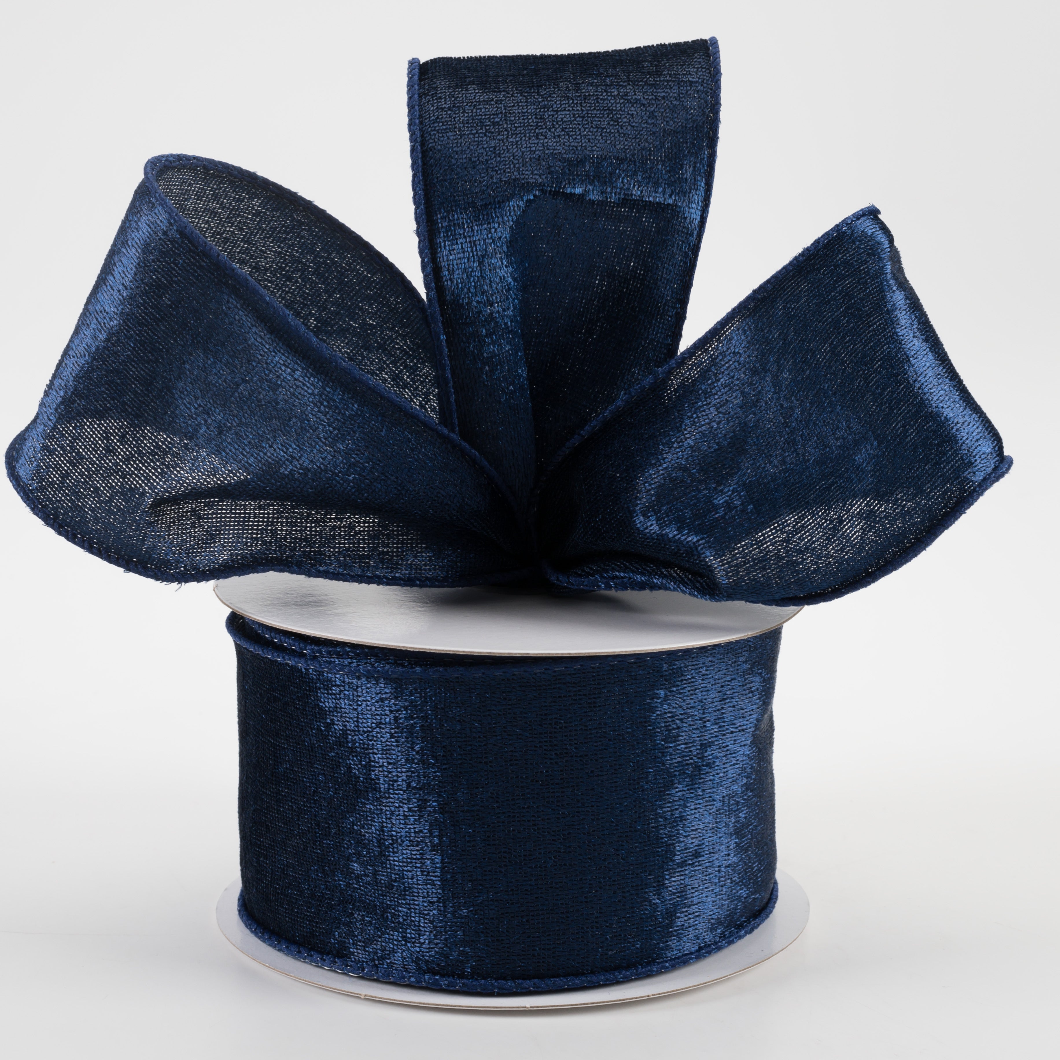 2.5" Lush Velvet Ribbon: Navy (10 Yards) Lifestyle Photo