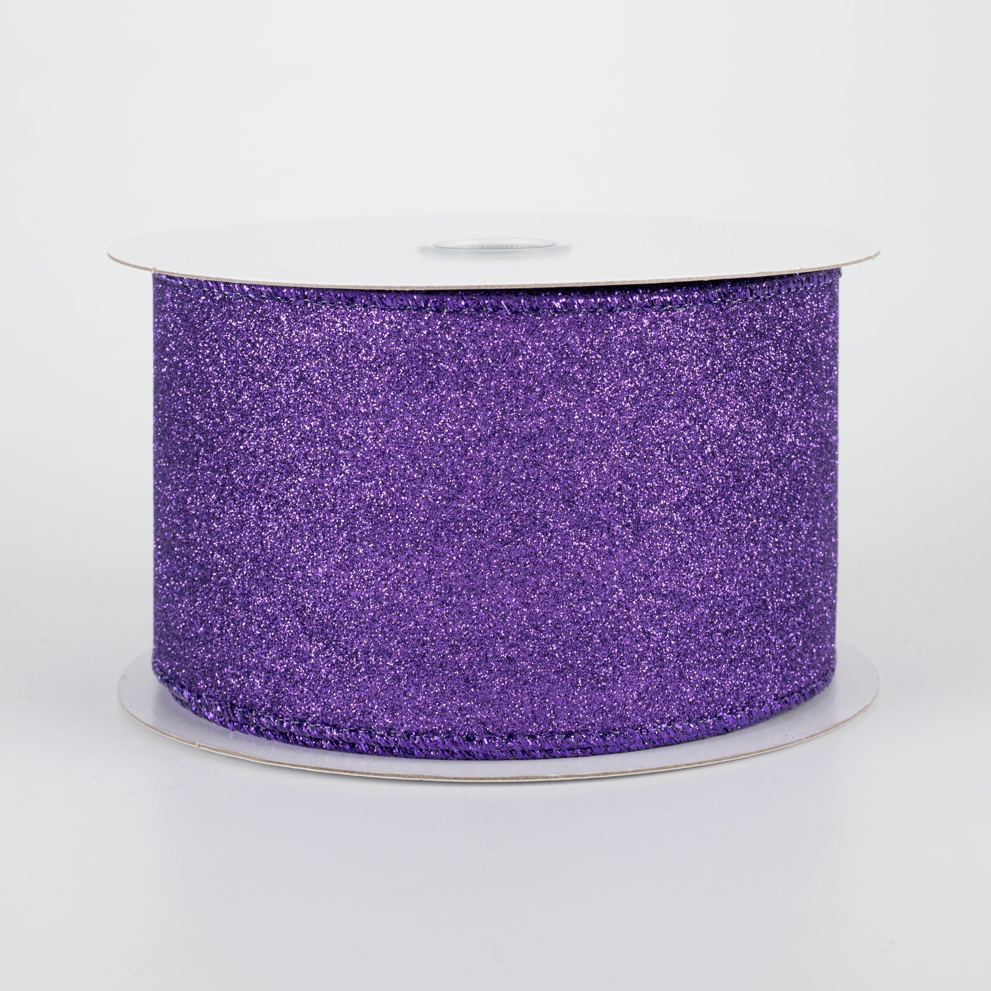 2.5" Lustrous All Flat Glitter Ribbon: Purple (10 Yards)