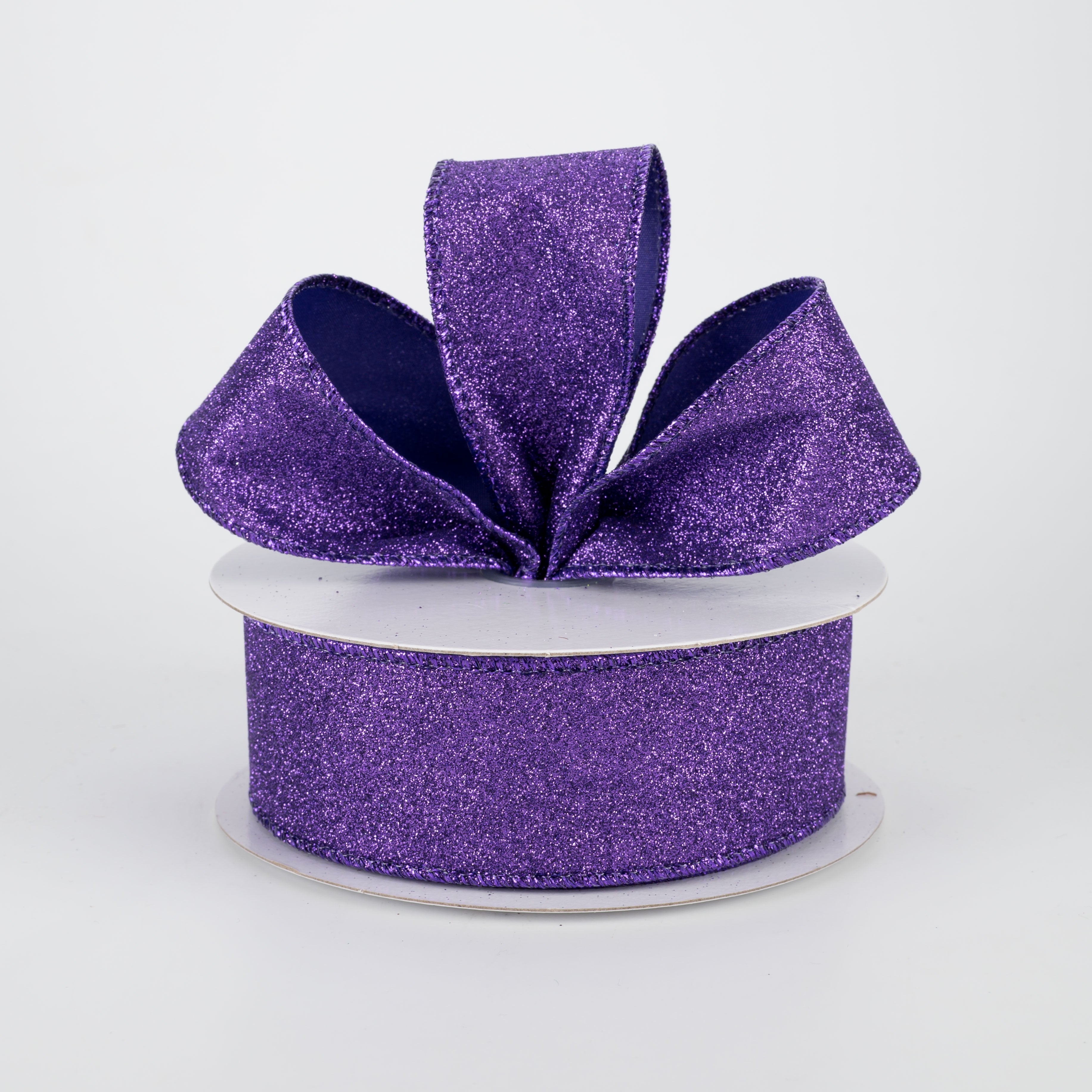 1.5" Lustrous All Flat Glitter Ribbon: Purple (10 Yards) Lifestyle Photo