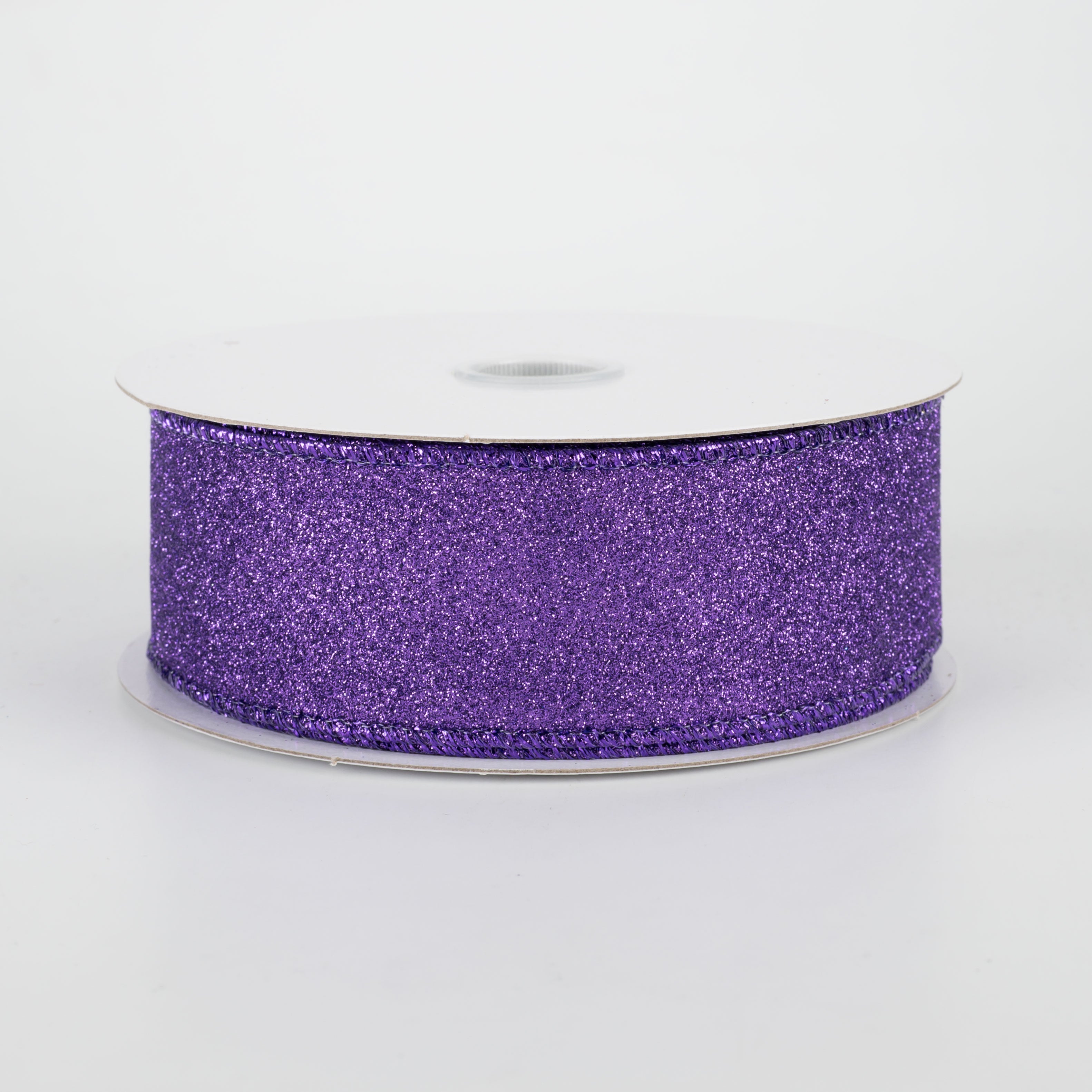 1.5" Lustrous All Flat Glitter Ribbon: Purple (10 Yards)
