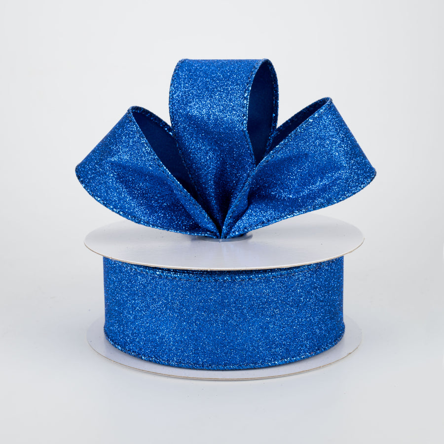 1.5" Lustrous All Flat Glitter Ribbon: Royal Blue (10 Yards) Lifestyle Photo