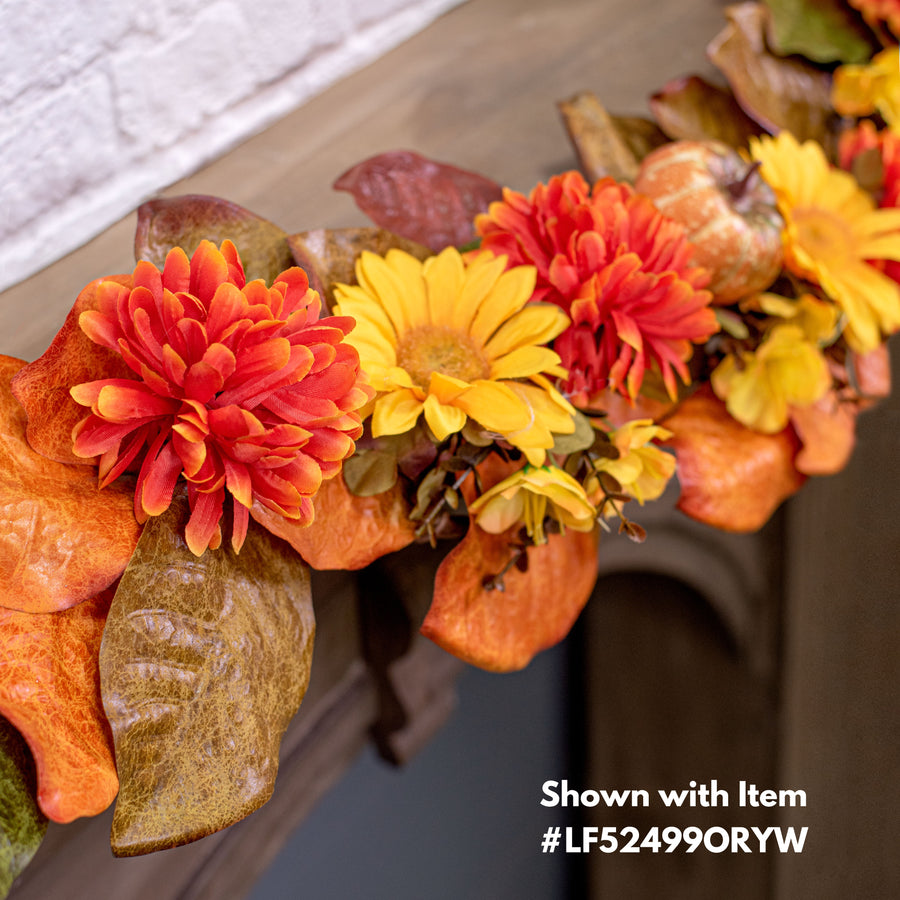5' Magnolia Leaf Garland: Fall Mix Lifestyle Photo