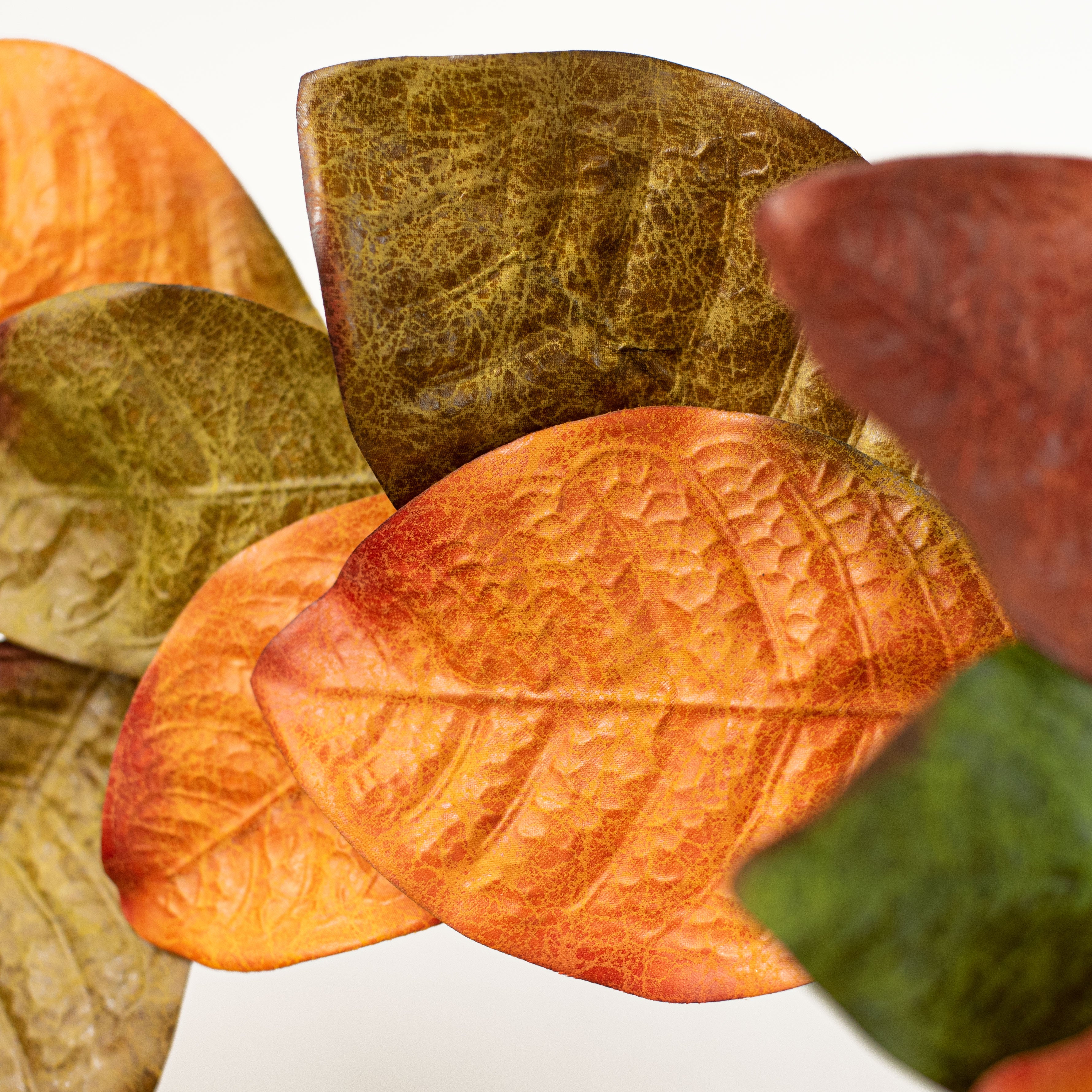 5' Magnolia Leaf Garland: Fall Mix detail photo 3