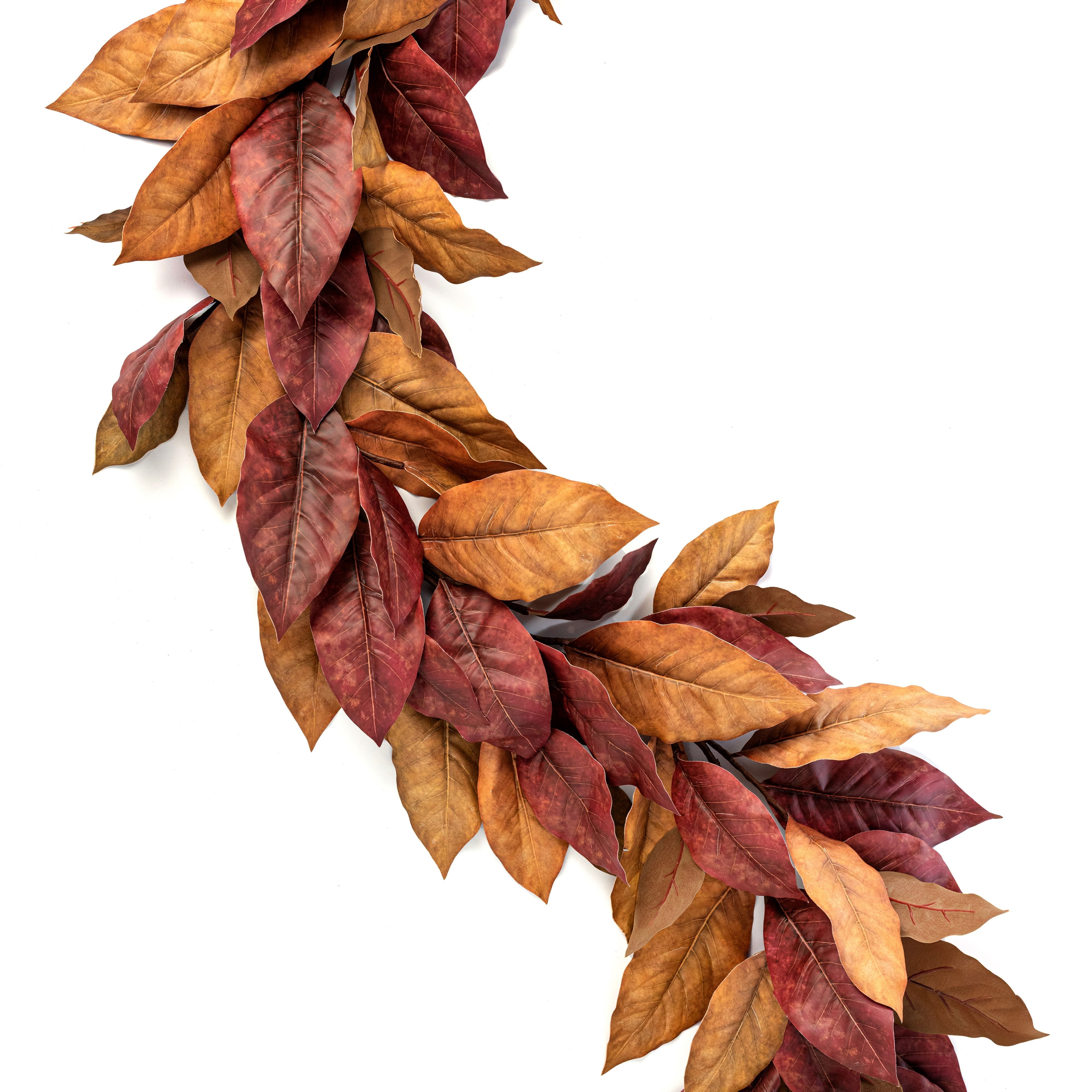 6' Magnolia Leaf Garland: Rust Brown Item Number: 2755135RB