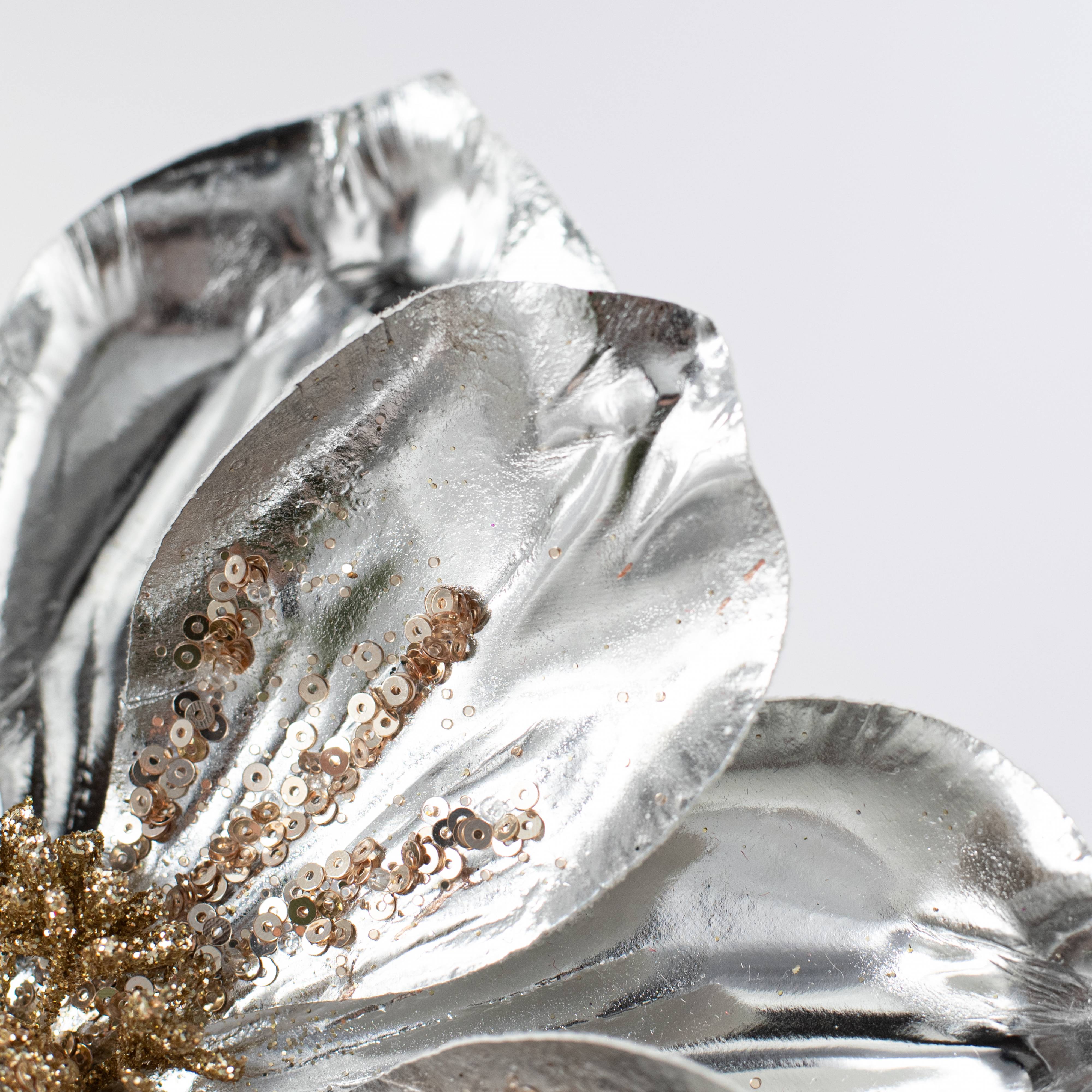 22" Magnolia Stem: Metallic Silver detail photo 4