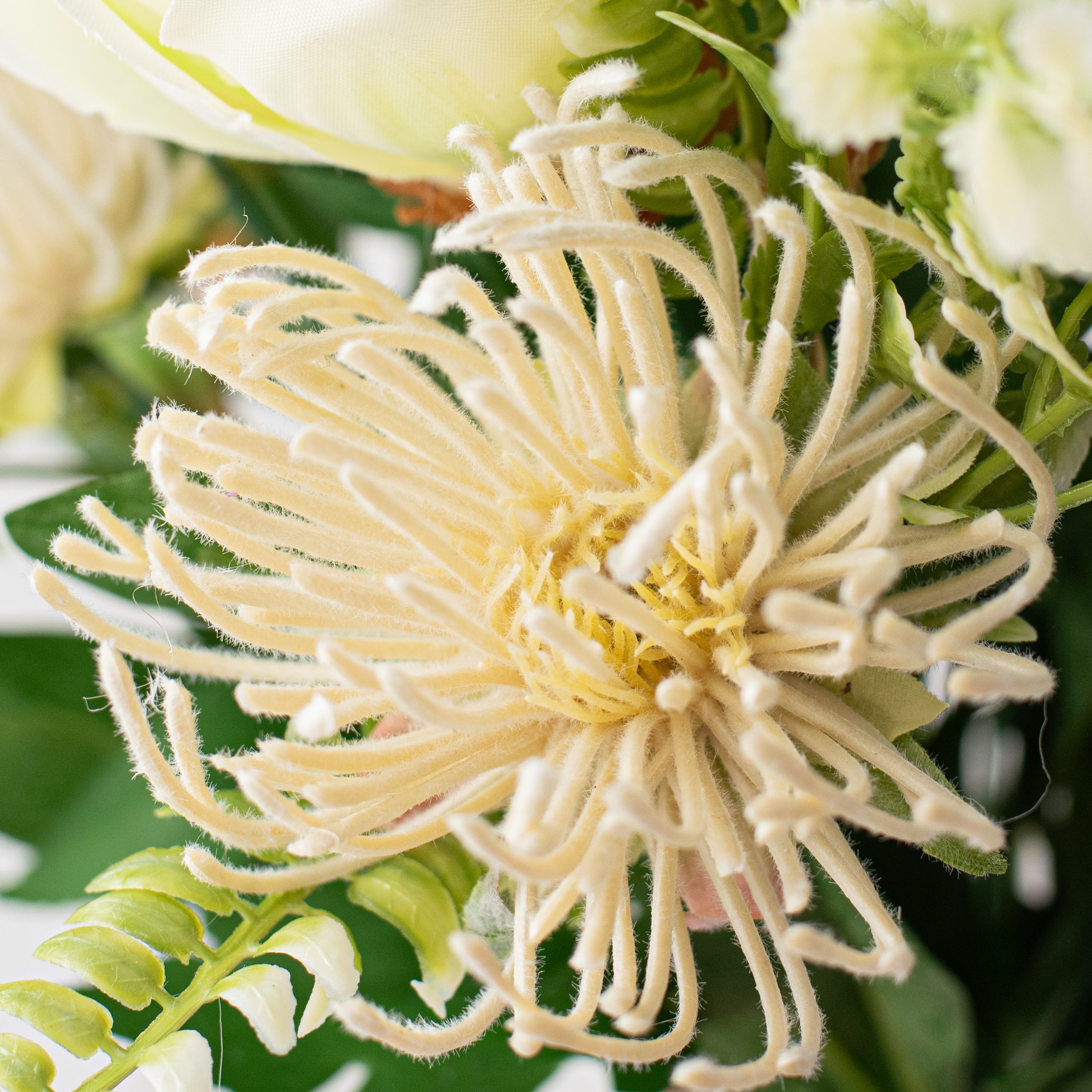 17" Magnolia & Protea Bush: Cream White Lifestyle Photo