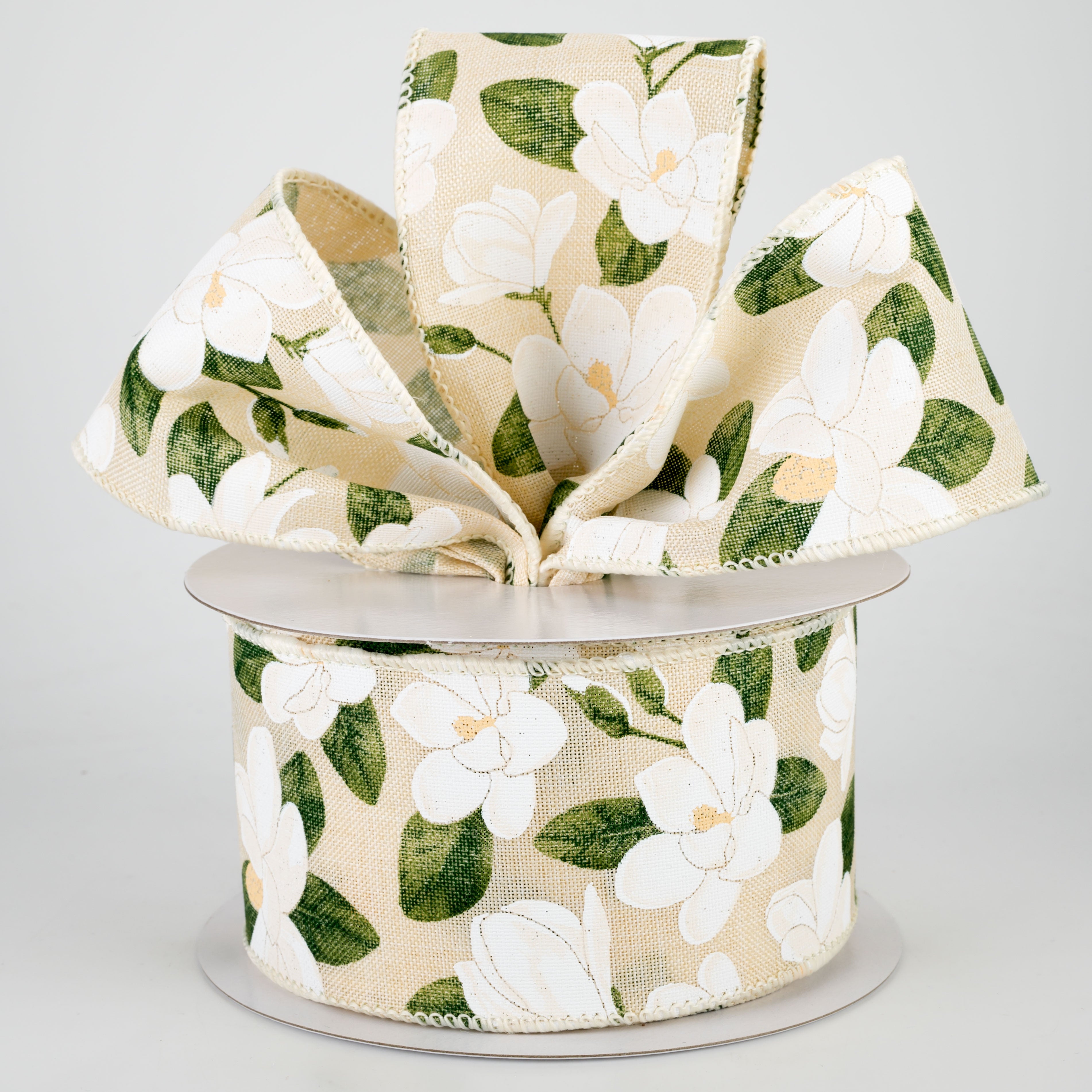 2.5" Magnolia Ribbon: Cream (10 Yards) Lifestyle Photo