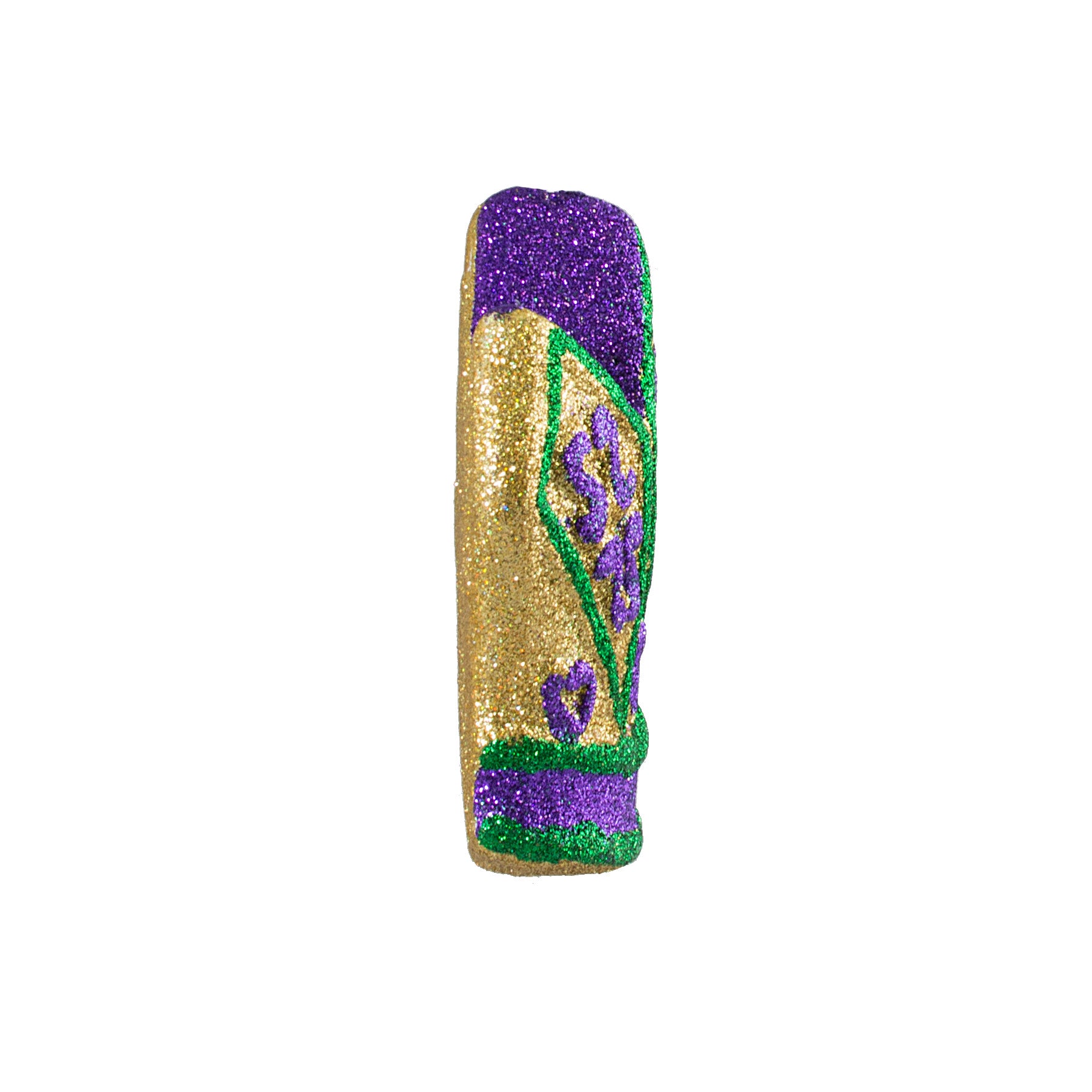 5.75" Mardi Gras Glittered Crown Foam Ornament detail photo 3