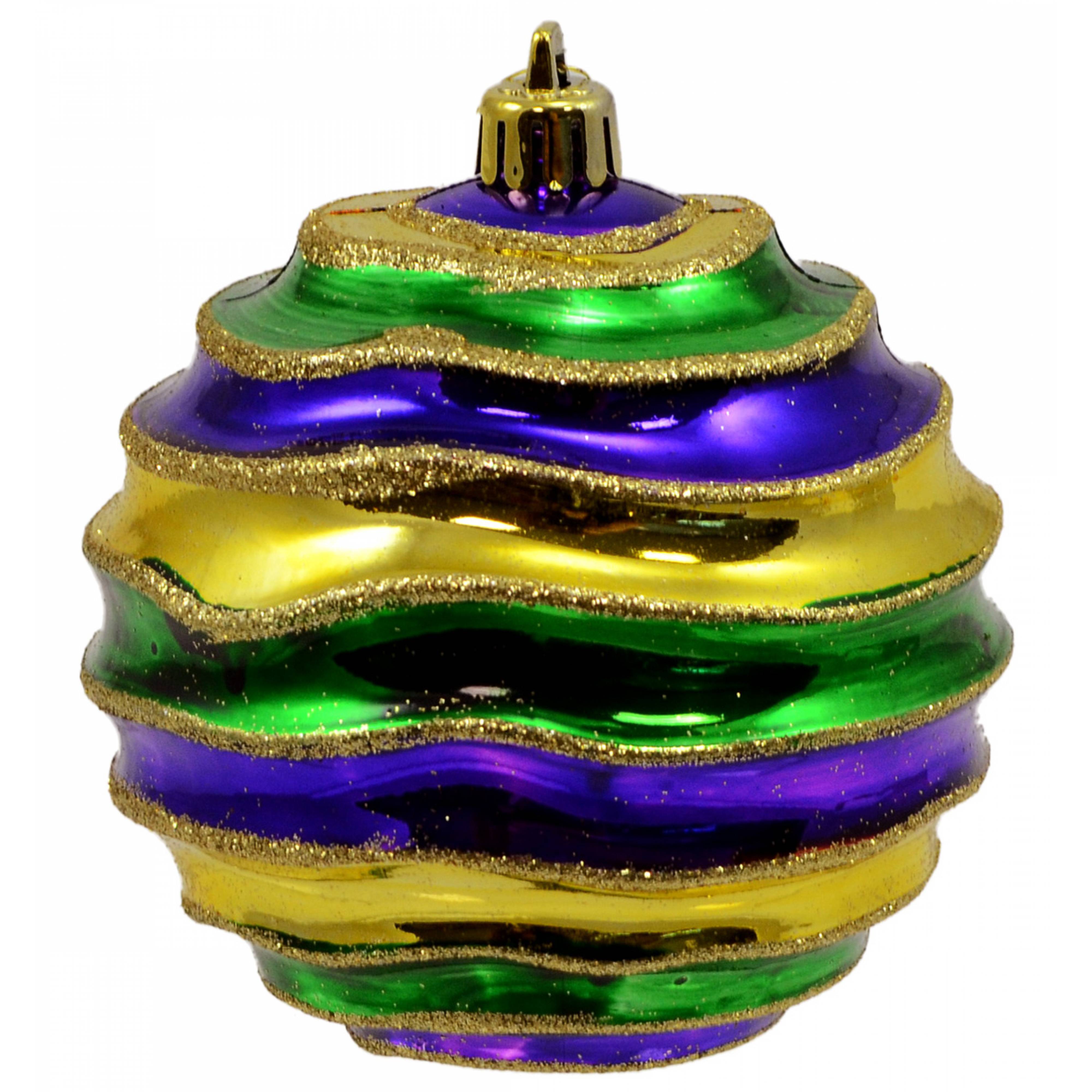 Mardi Gras Groove Ball Ornament: 100MM Item Number: XY495858
