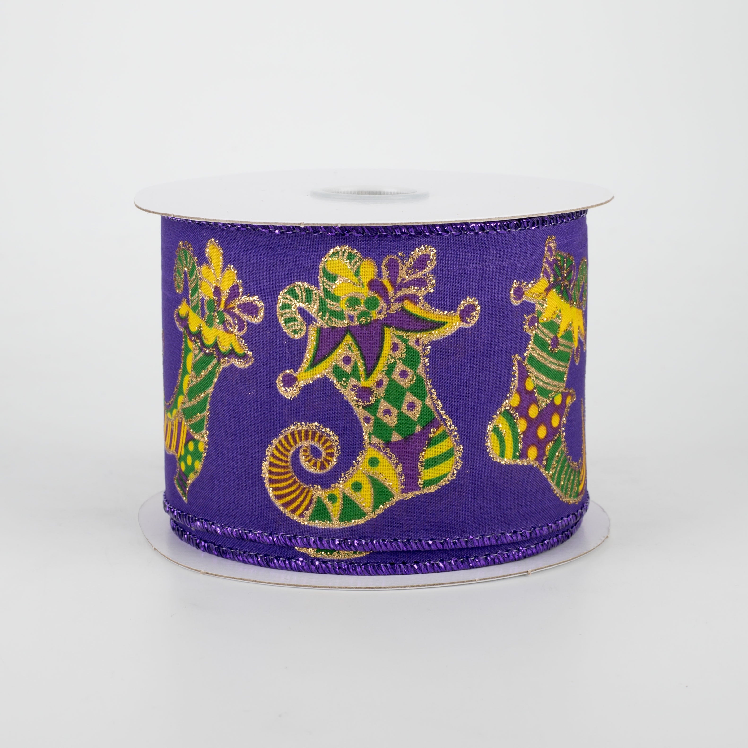 2.5" Mardi Gras Jester Shoe Ribbon (10 Yards)