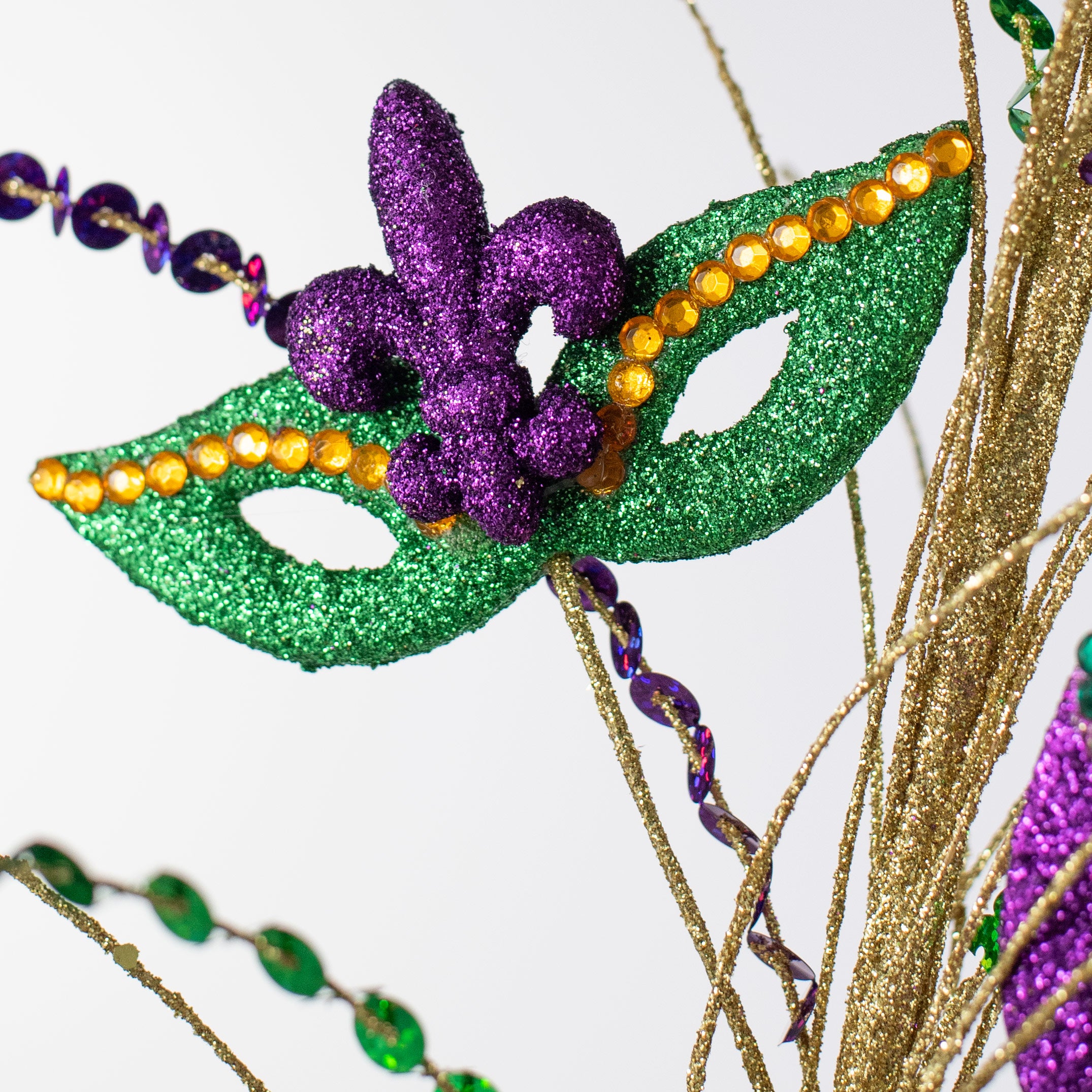 30" Mardi Gras Masks & Balls Spray detail photo 4