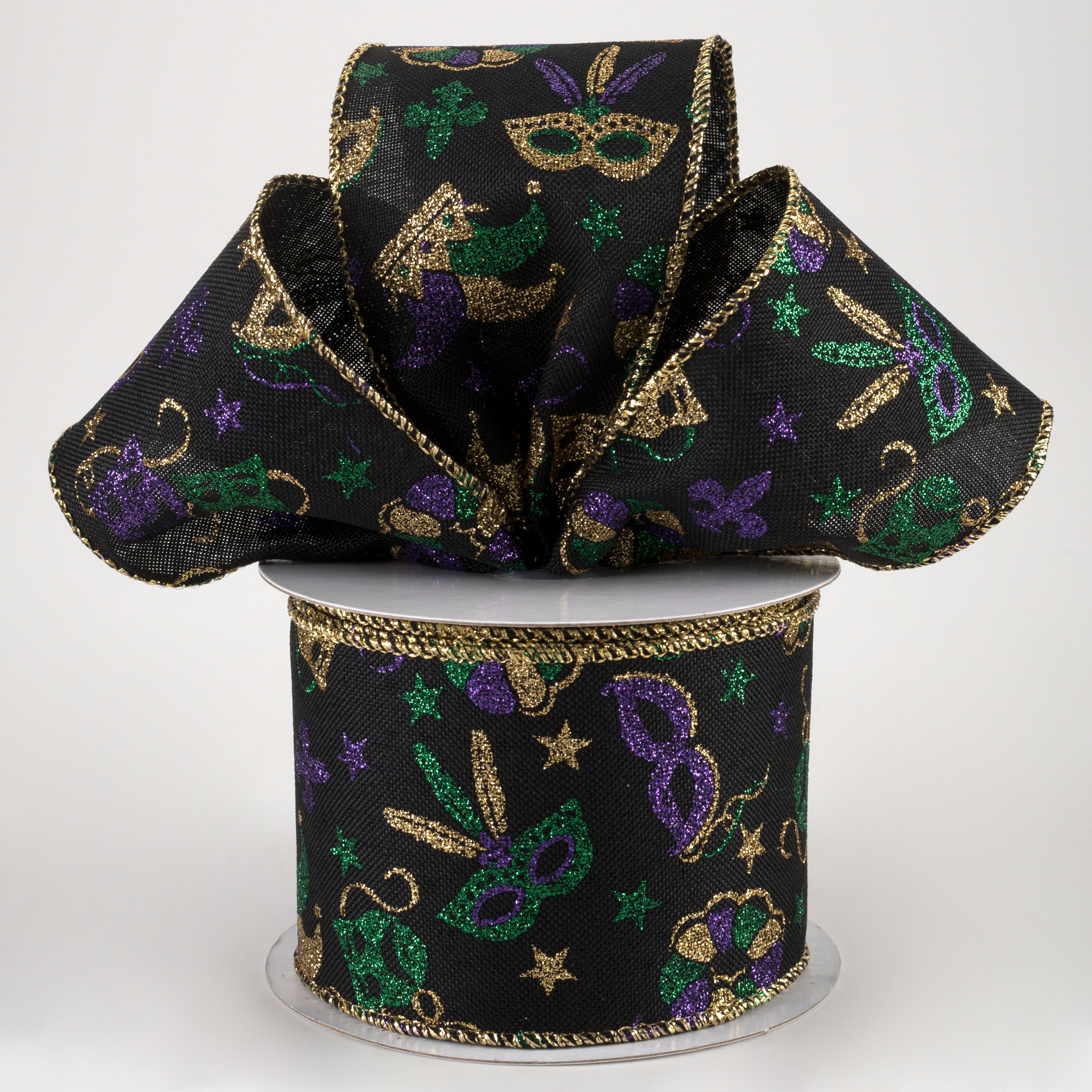2.5" Mardi Gras Pattern: Black (10 Yards) Lifestyle Photo