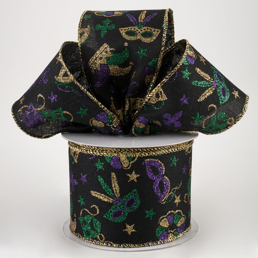 2.5" Mardi Gras Pattern: Black (10 Yards) Lifestyle Photo